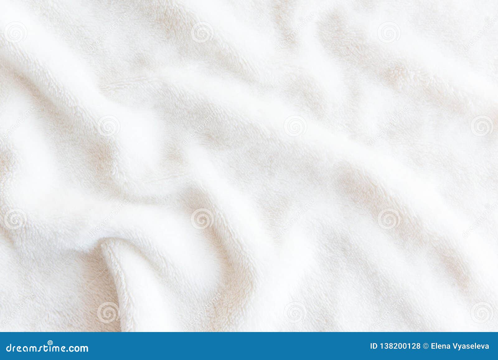 White Delicate Soft Background Of Plush Fabric Texture Of Beige