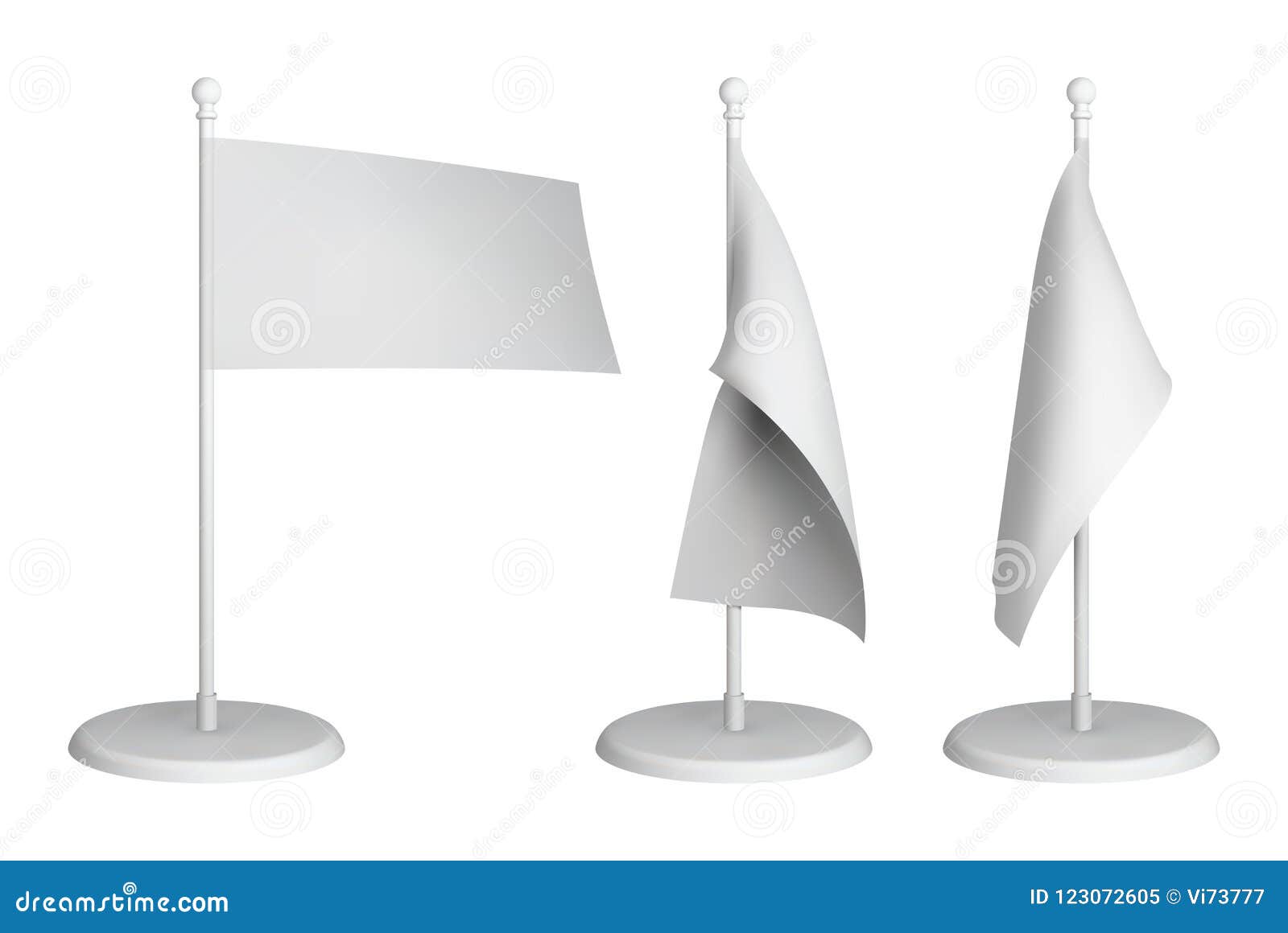 Download White Desk Flag Mockup. Blank Vector Template. Stock Vector - Illustration of blank, sign: 123072605
