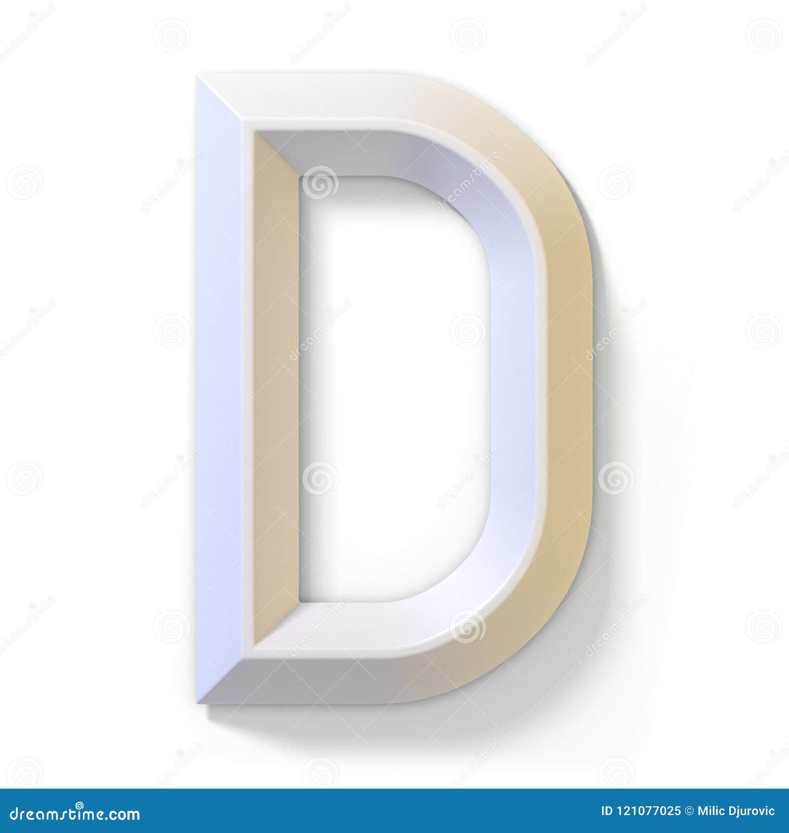 White Dimensional Font LETTER D 3D Stock Illustration - Illustration of ...