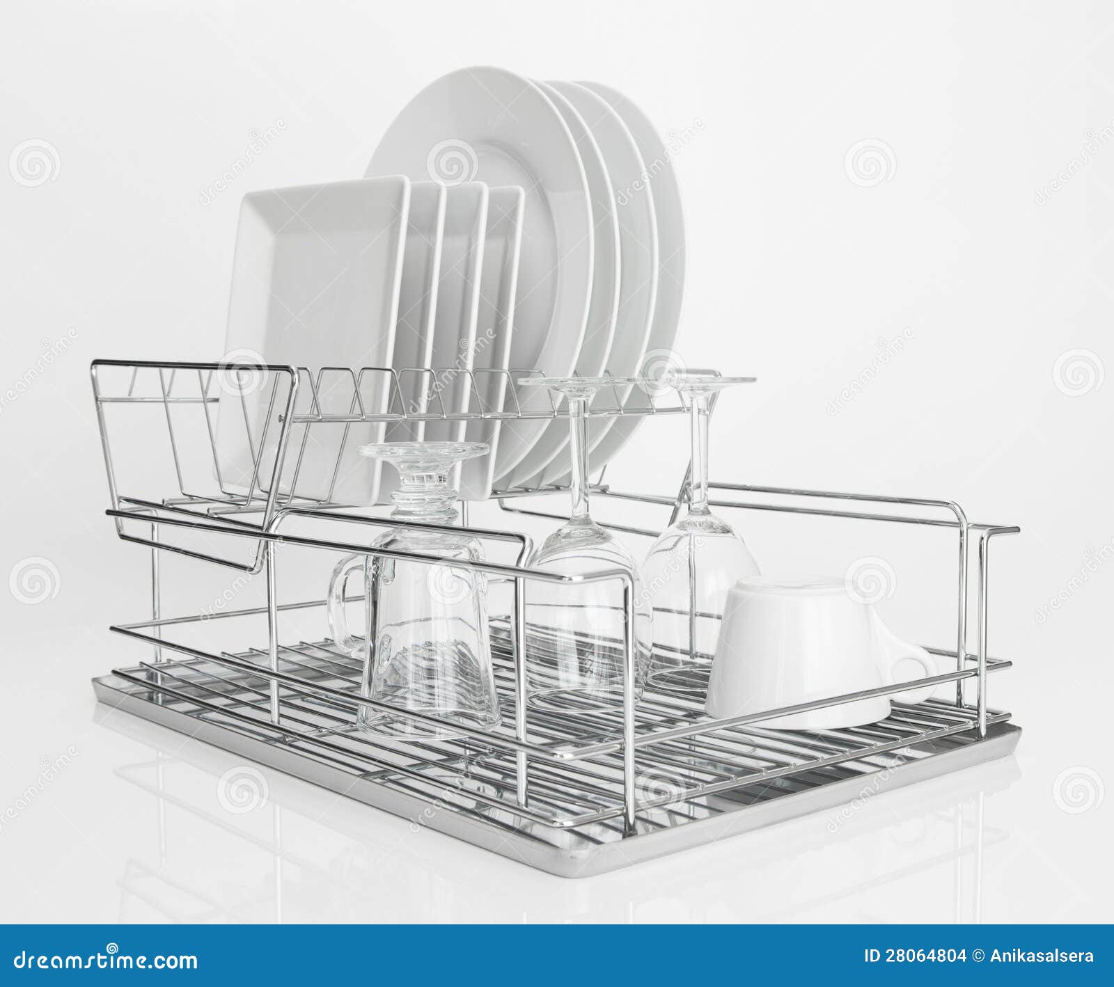 White Dishes Drying on Metal Dish Rack Stock Photo Image of domestic