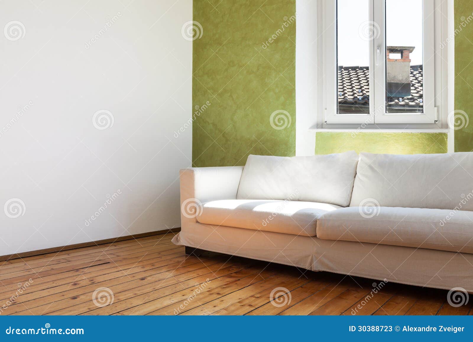 White divan, interior stock image. Image of house, confortable 30388723