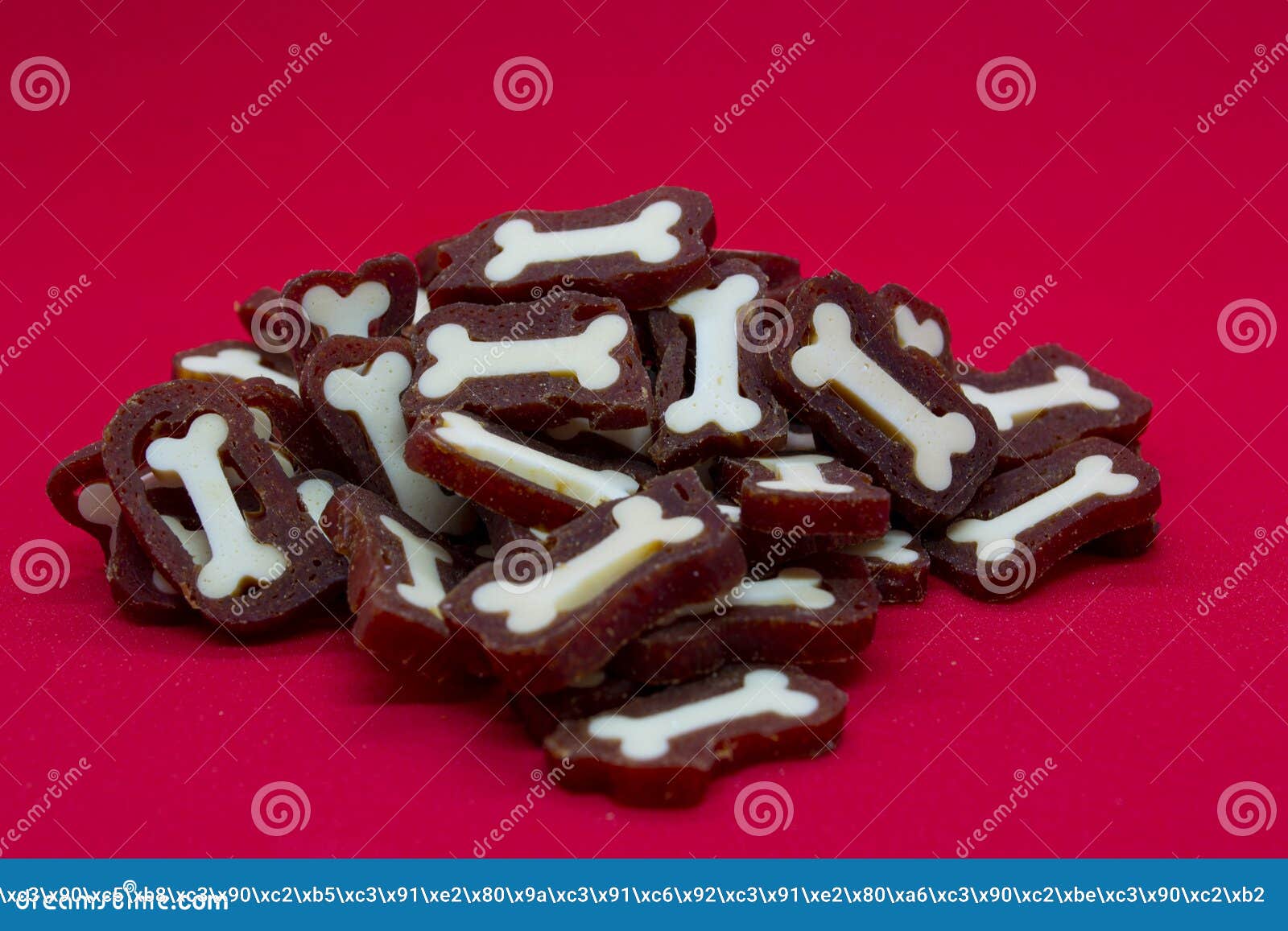 White Dog Bones in the Meat. Stock Illustration Illustration of