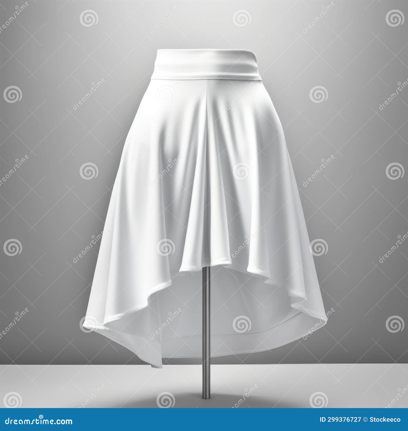 white skirt on stand: zbrush style metallic rotation with asymmetric s