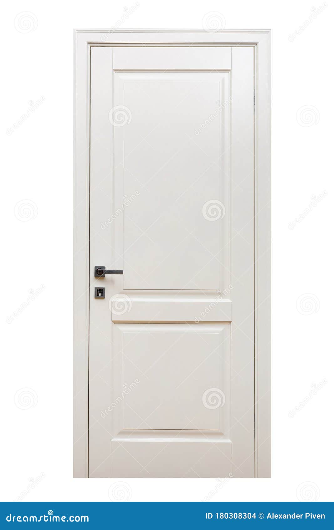 White Door Front View Isolated on White Closed Door Stock Photo Image