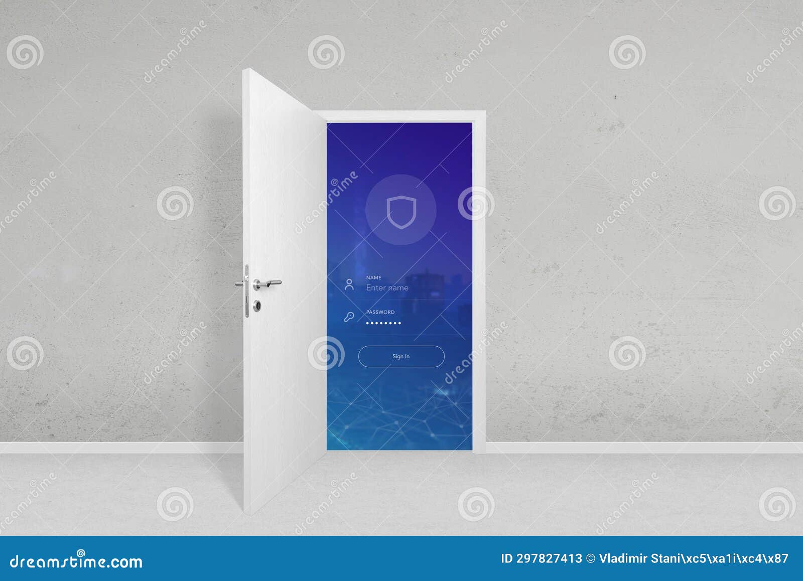 white door, izing secure access with login form, username and password