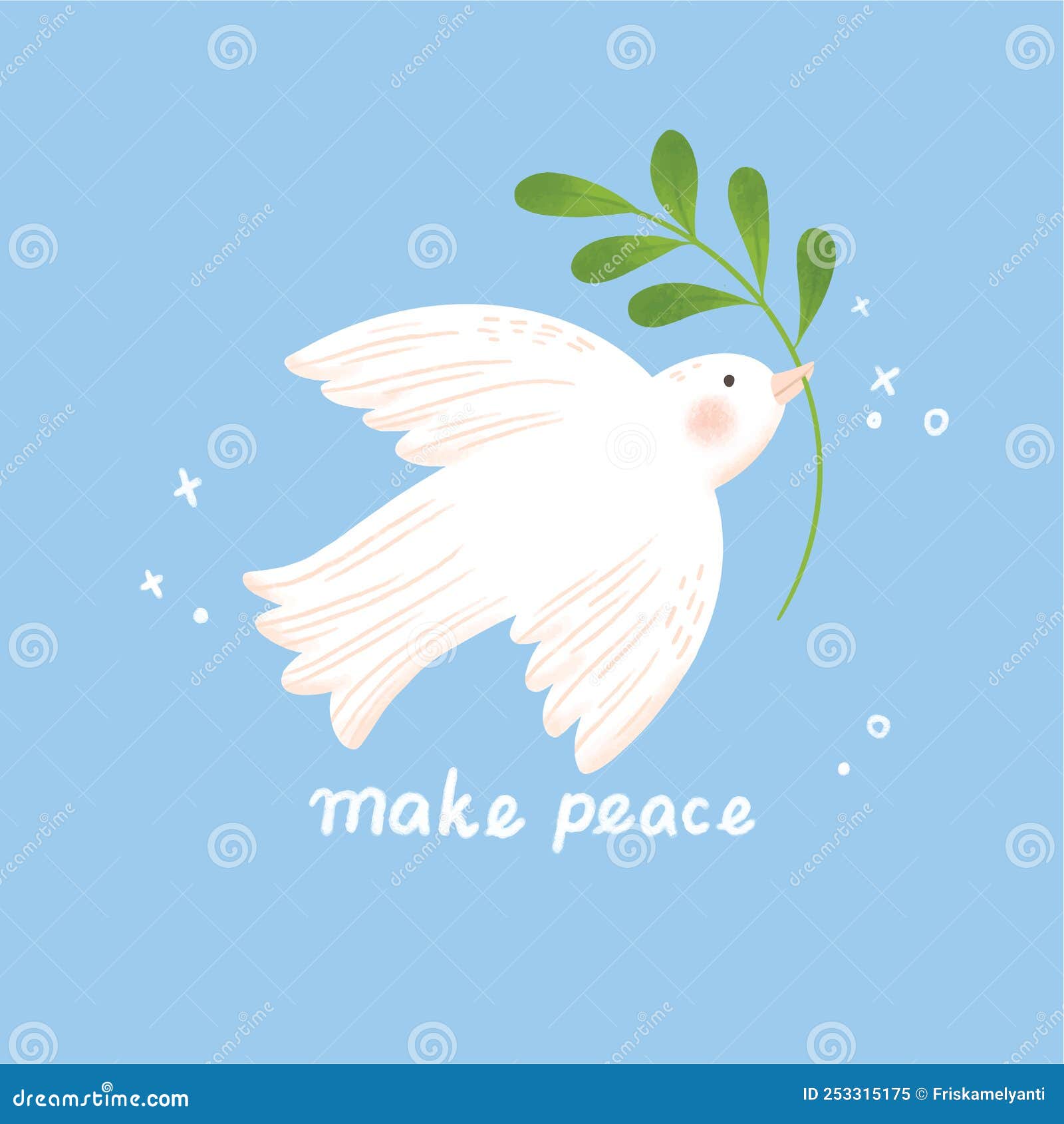 Black ribbon with peace dove Royalty Free Vector Image