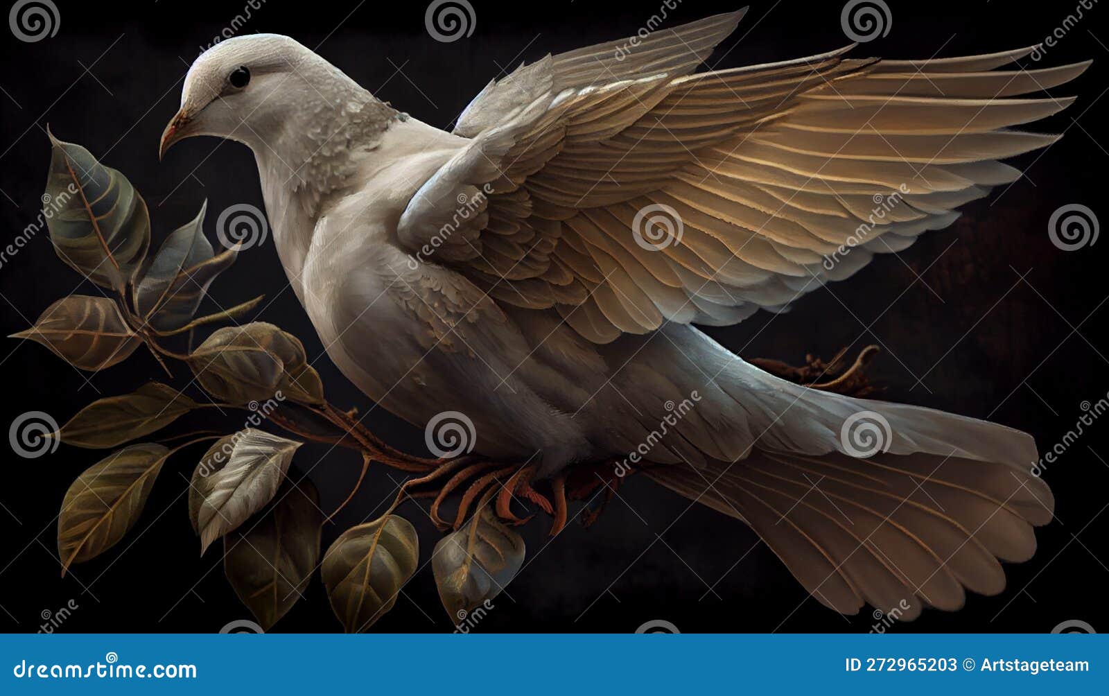 white dove, izing peace and purity, with the text 