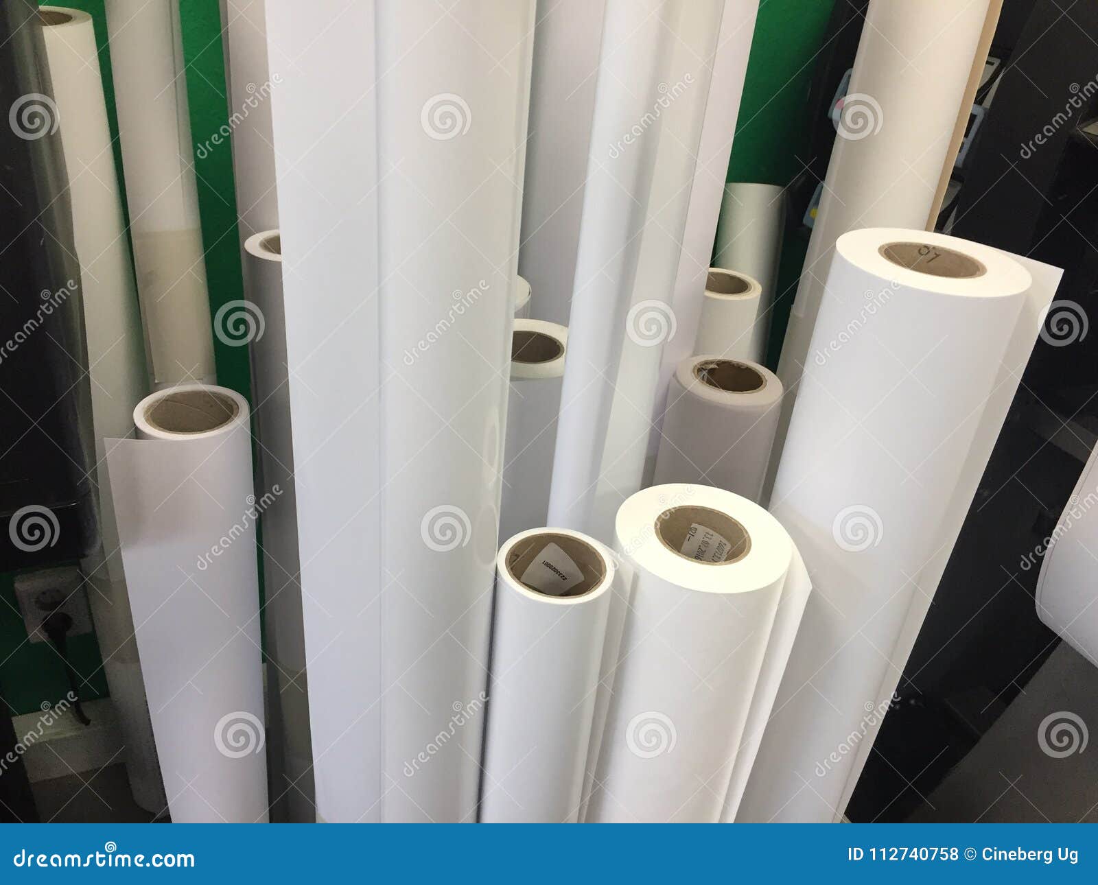 White drawing paper rolls stock photo. Image of plan 112740758