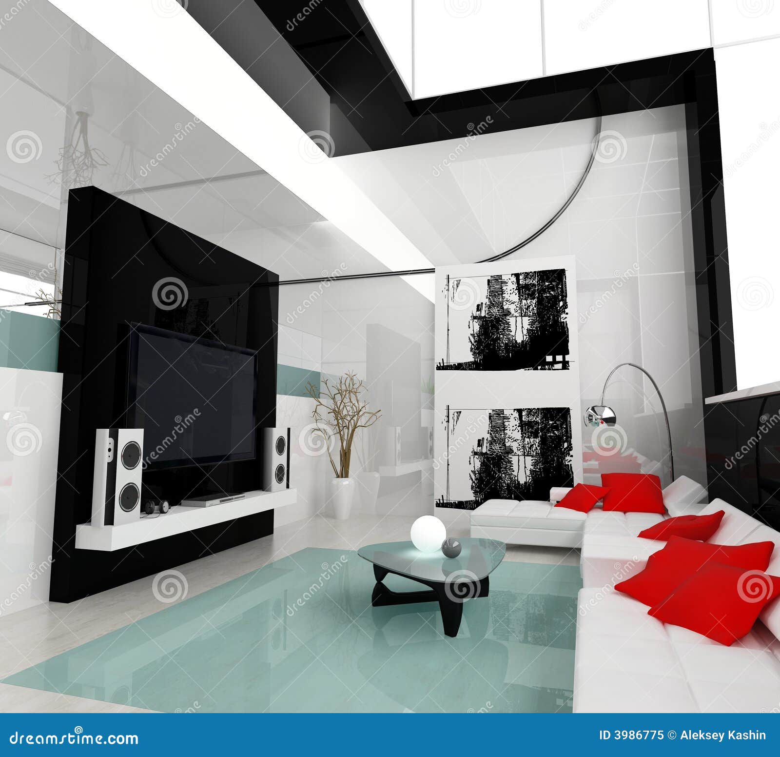 White drawing room stock illustration. Illustration of heat 3986775