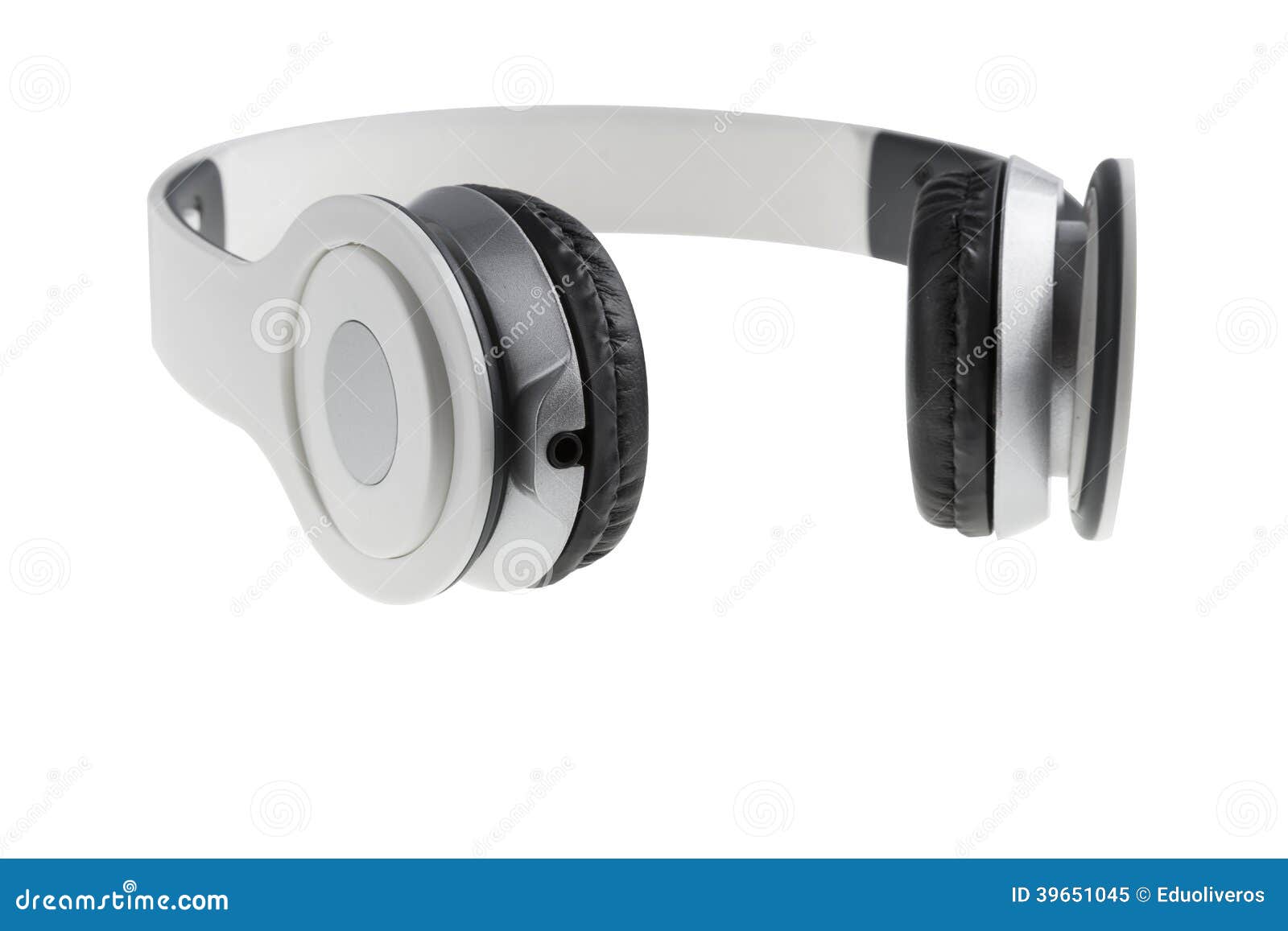 White Earphones with Black Padding Stock Image Image of earphones
