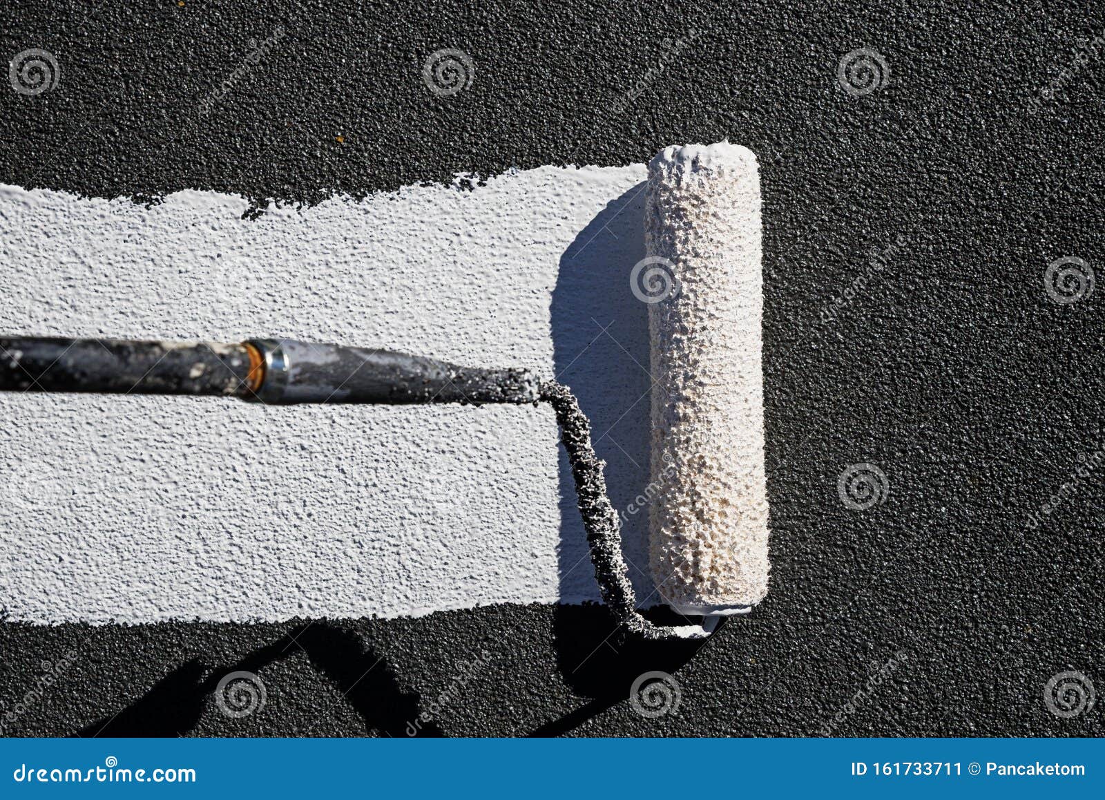 White Elastomeric Roof Coating Stock Image - Image of paint, roller What Type Of Roller For Roof Coating