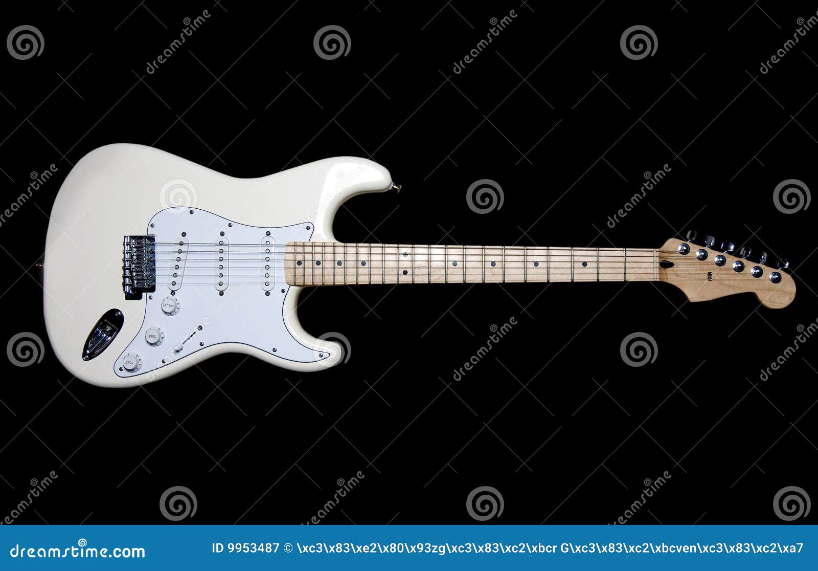 White Electric Guitar stock image. Image of tone, distortion 9953487