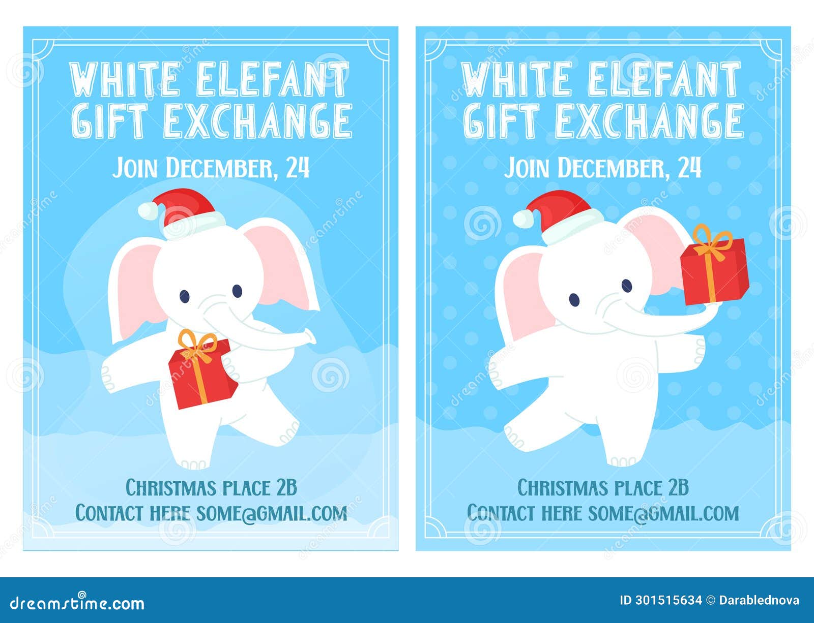 Free White Elephant Gift Exchange Holiday Party Communication Templates