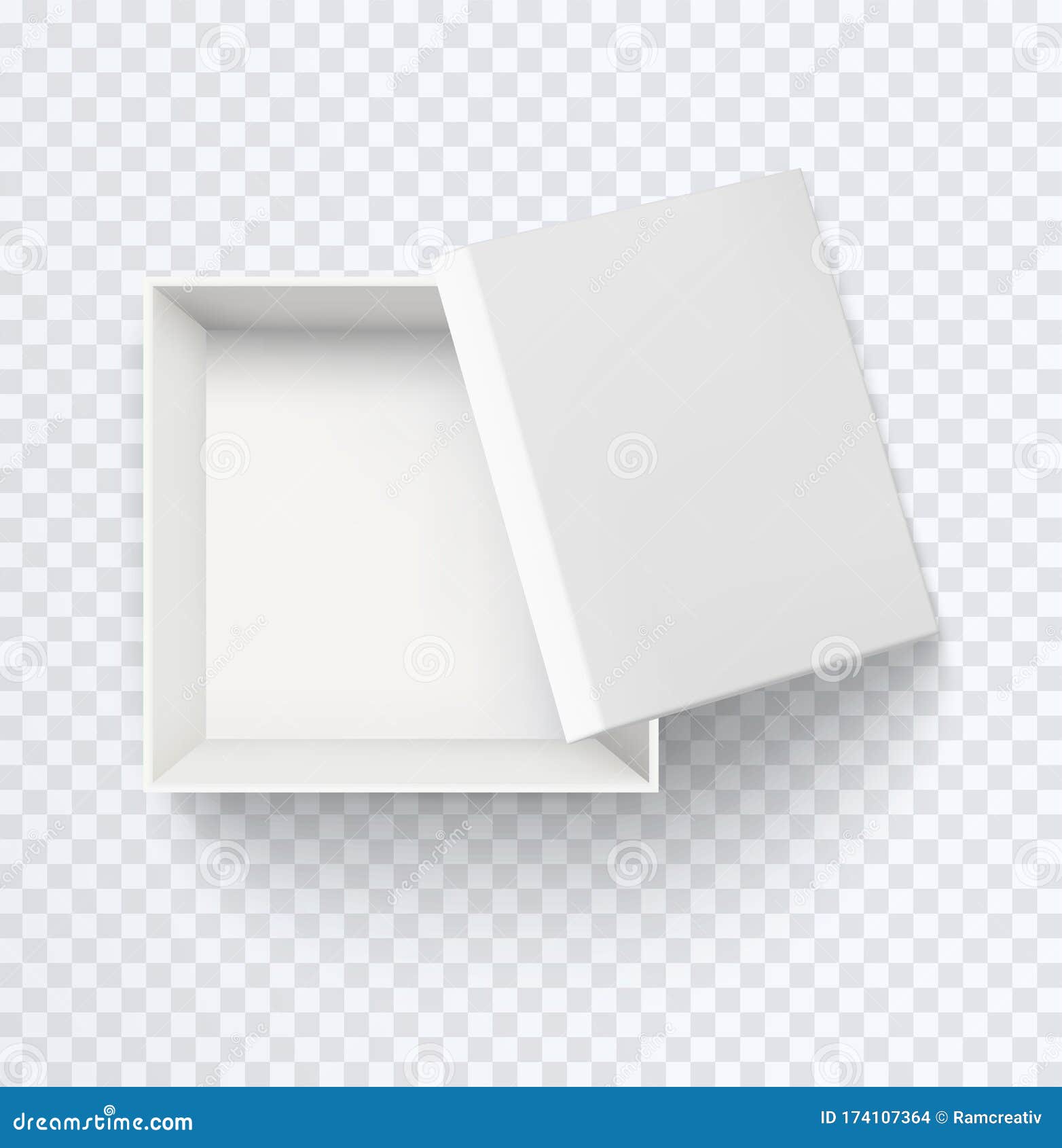 Download White Empty Box Top View. Realistic Half Open Cardboard ...