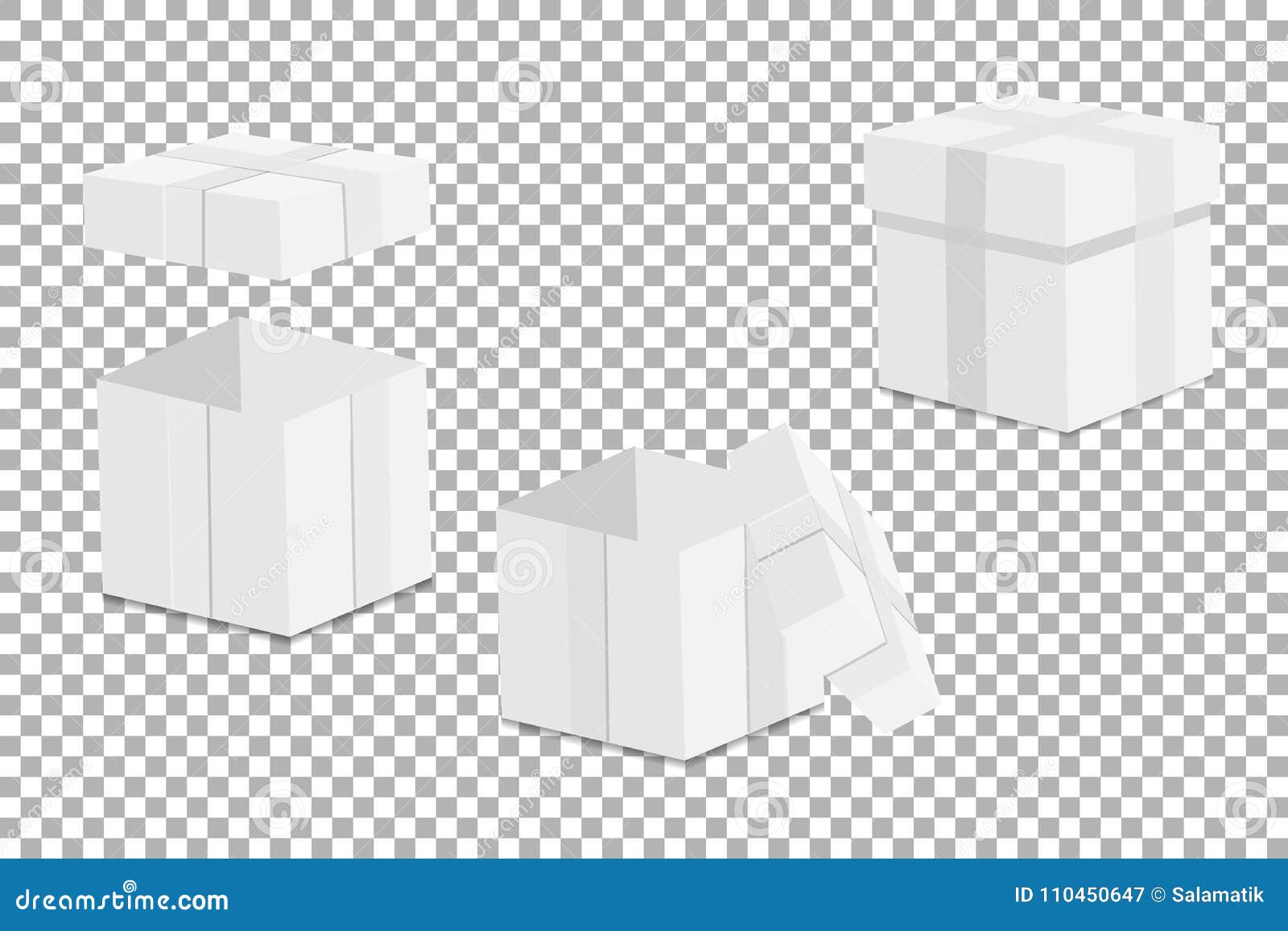 Download White Empty Mock-up Gift Box . On A Transparent Background ...