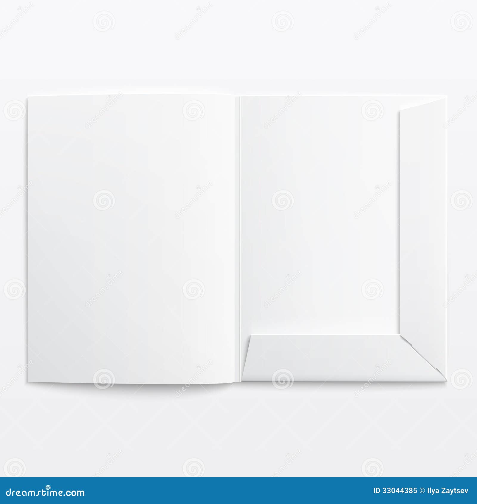 White empty open folder. stock vector. Illustration of booklet - 33044385