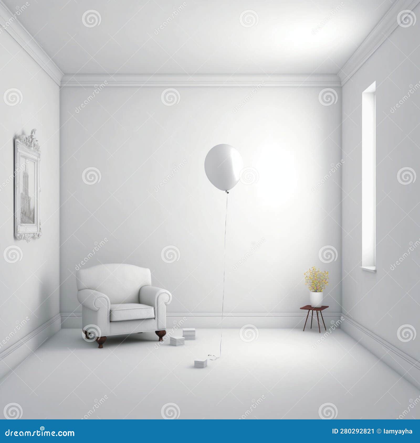 White Empty Room Background Abstract. Generative Ai. Modern