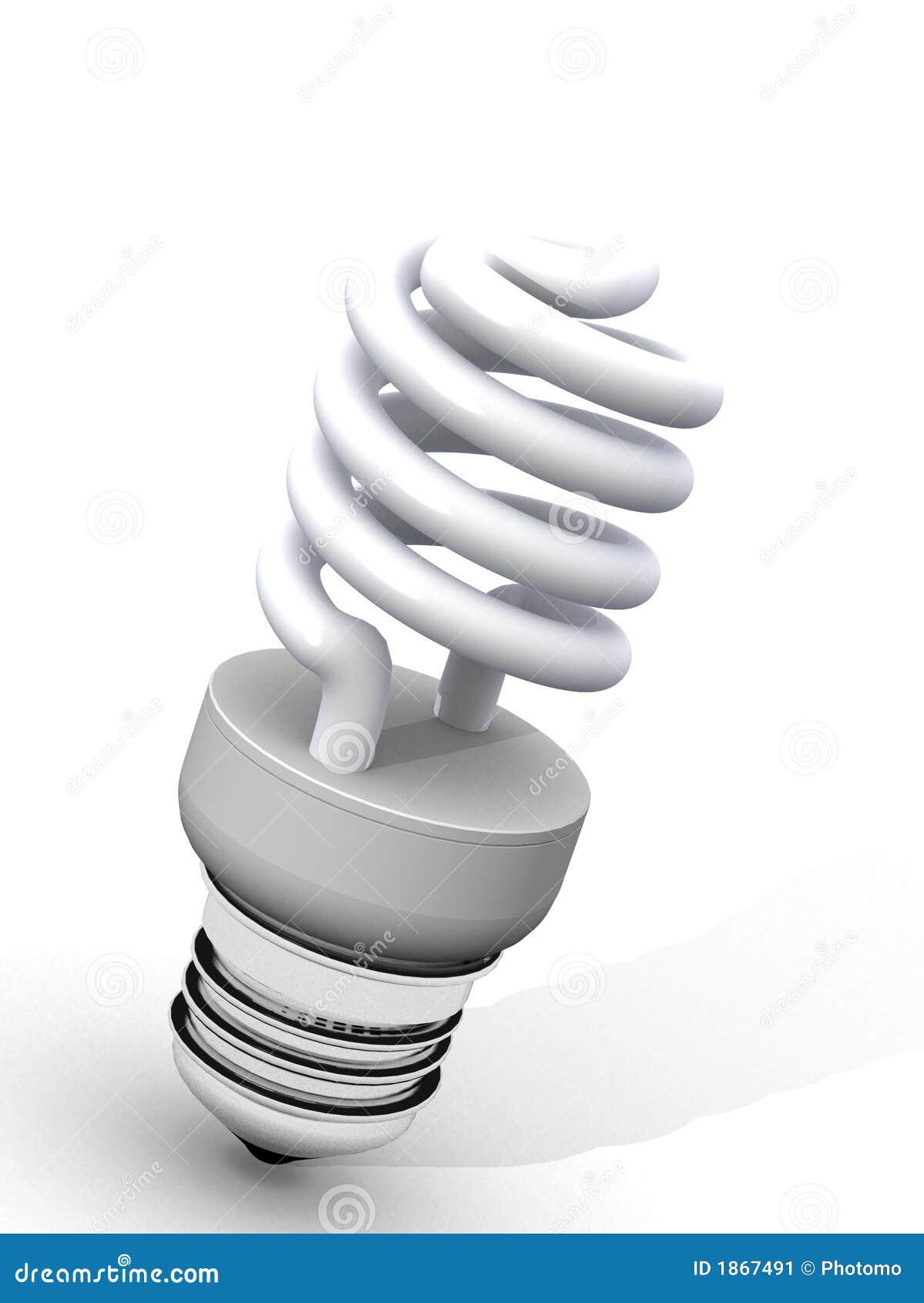 white energy saver light bulb