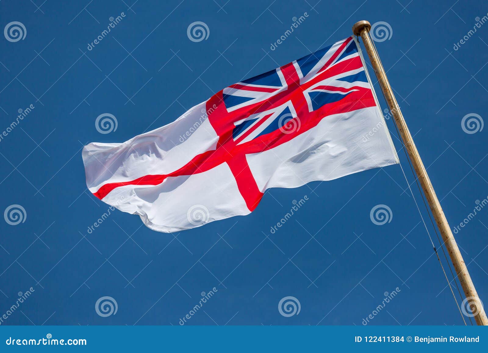 BANDIERA INSEGNA BIANCA BRITANNICA 90x60cm - BANDIERA ROYAL NAVY WHITE ENSIGN - REGNO UNITO 60 X 90 Cm - AZ FLAG - Foto 3