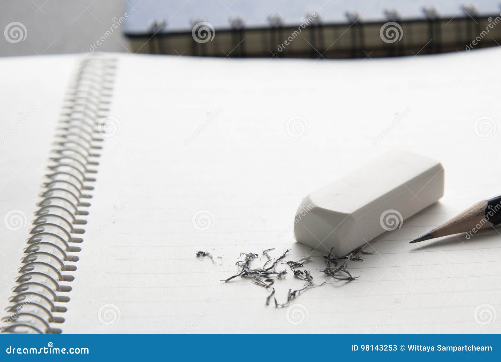 An Old White Eraser Tool For Deleting What Pencil Drawing Or Wri Stock