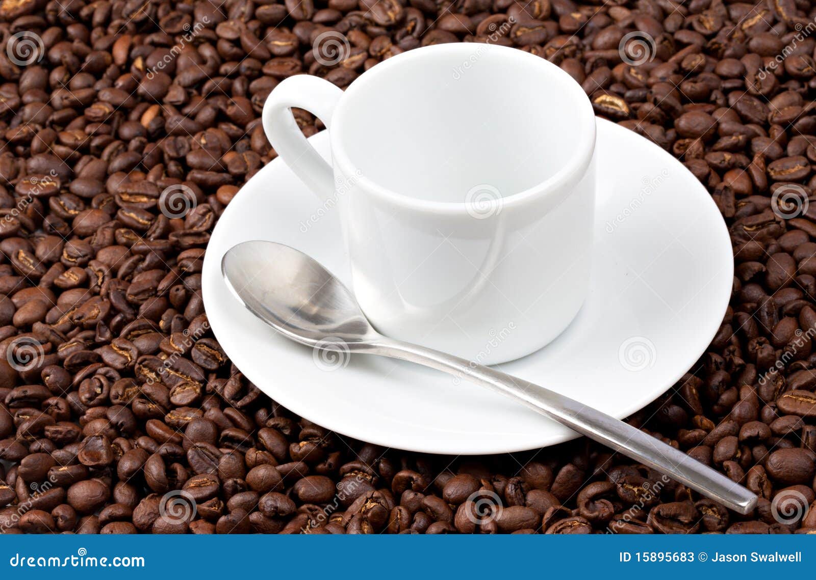White Espresso Cup Sat on Coffee Beans Stock Image Image of espresso