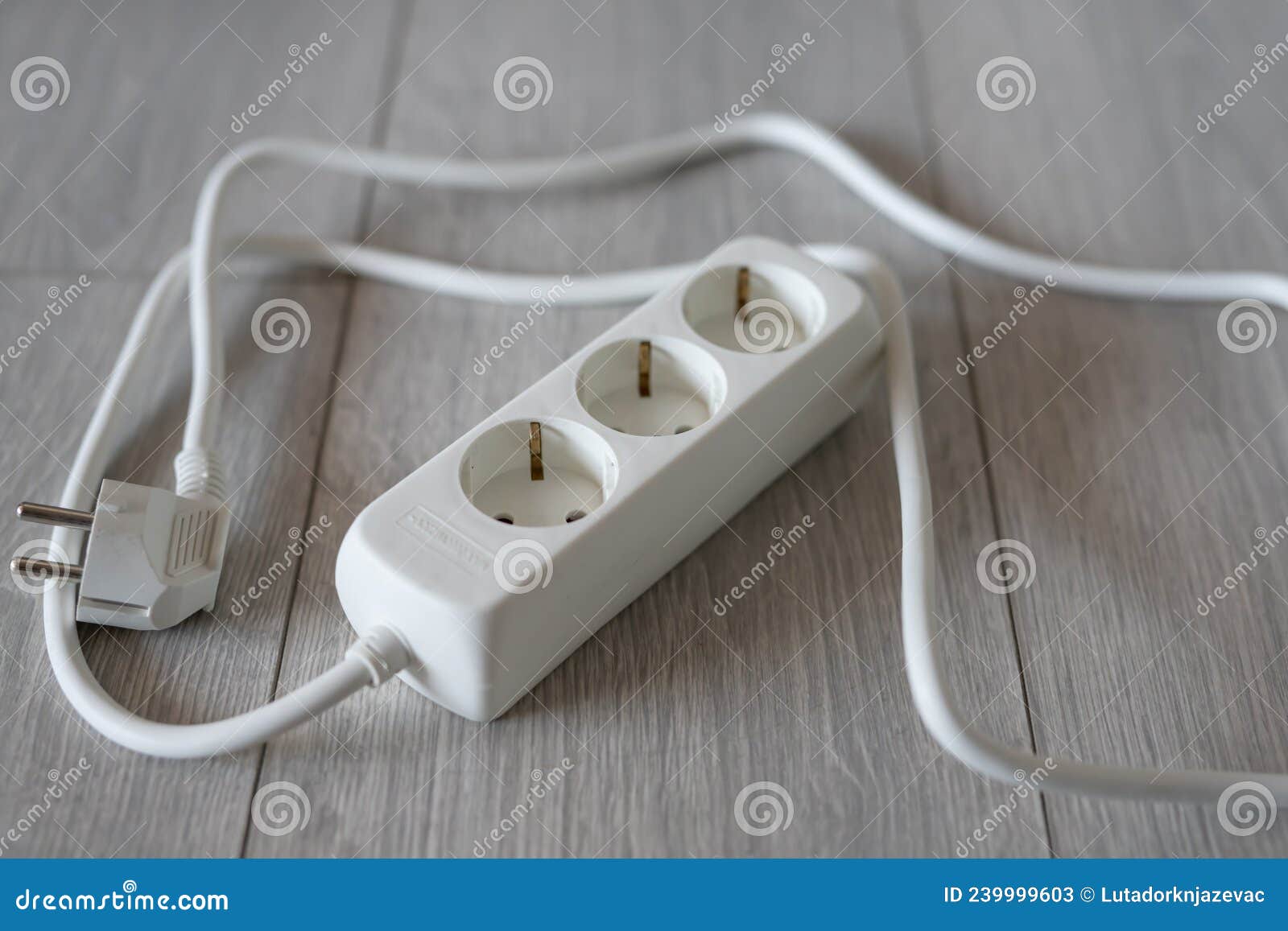 White Extension Cord on the Wooden Floor Stock Image Image of indoors