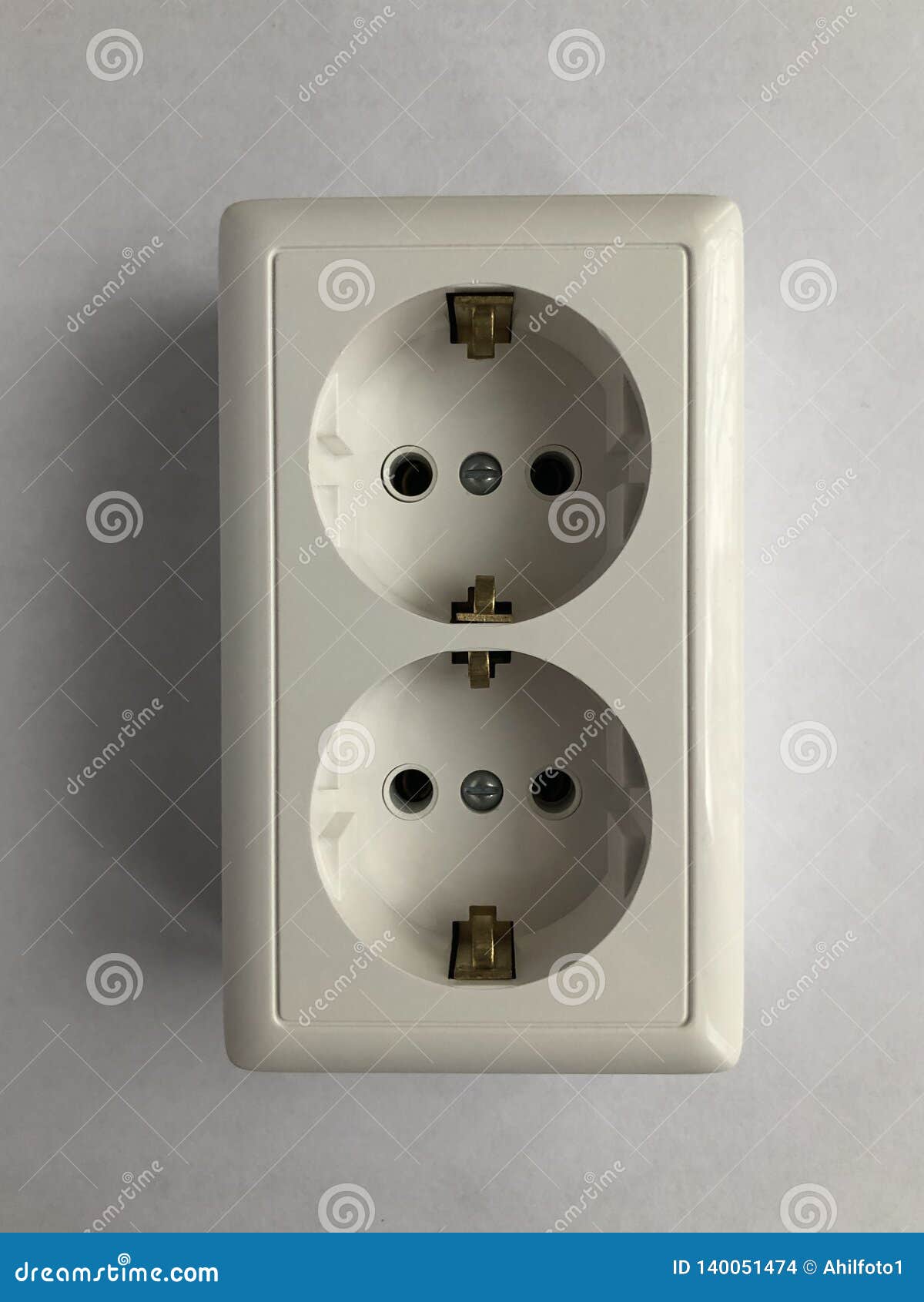 White External Double Ground Outlet Stock Photo Image of technology