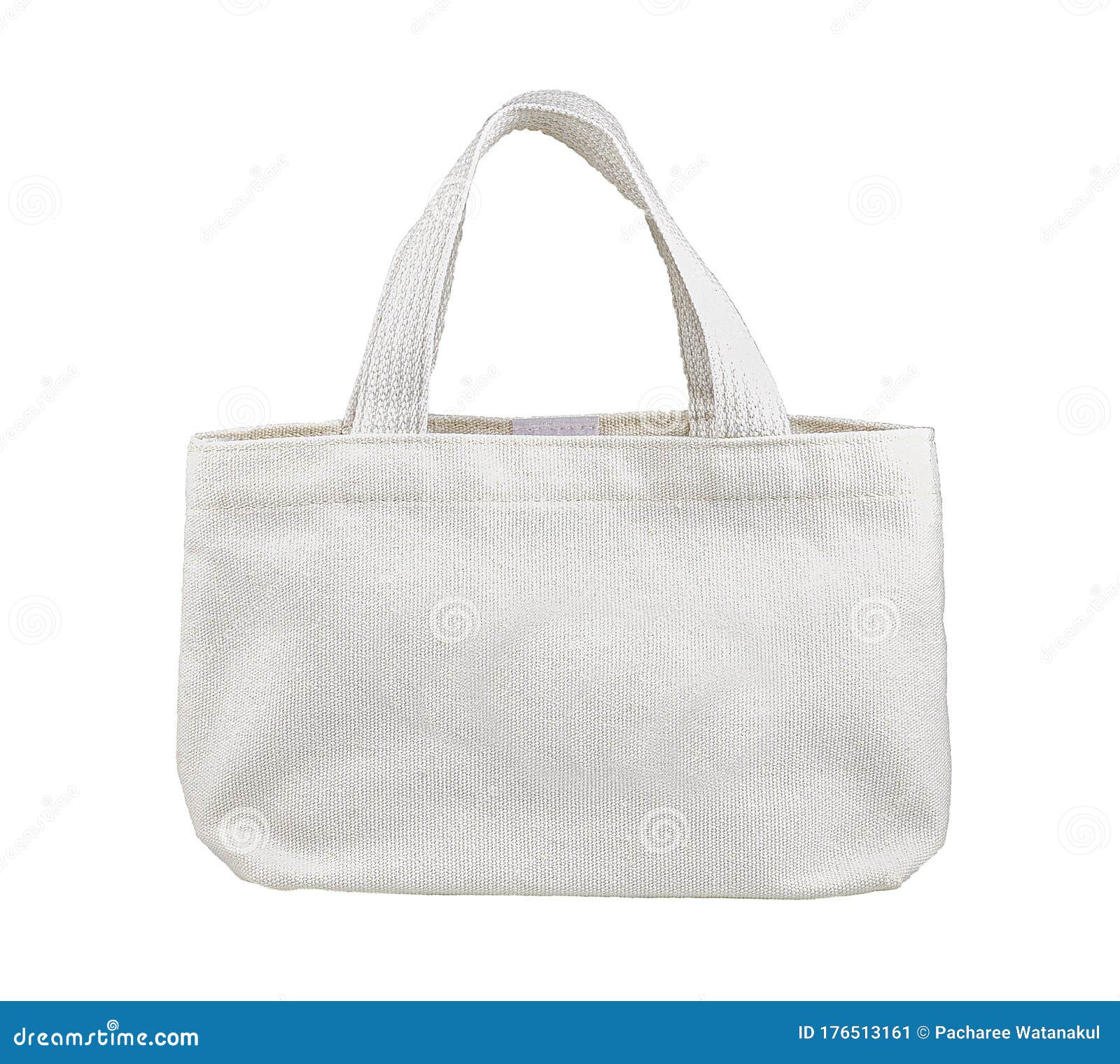 White Fabric Bag Isolated on White Background Stock Image Image of