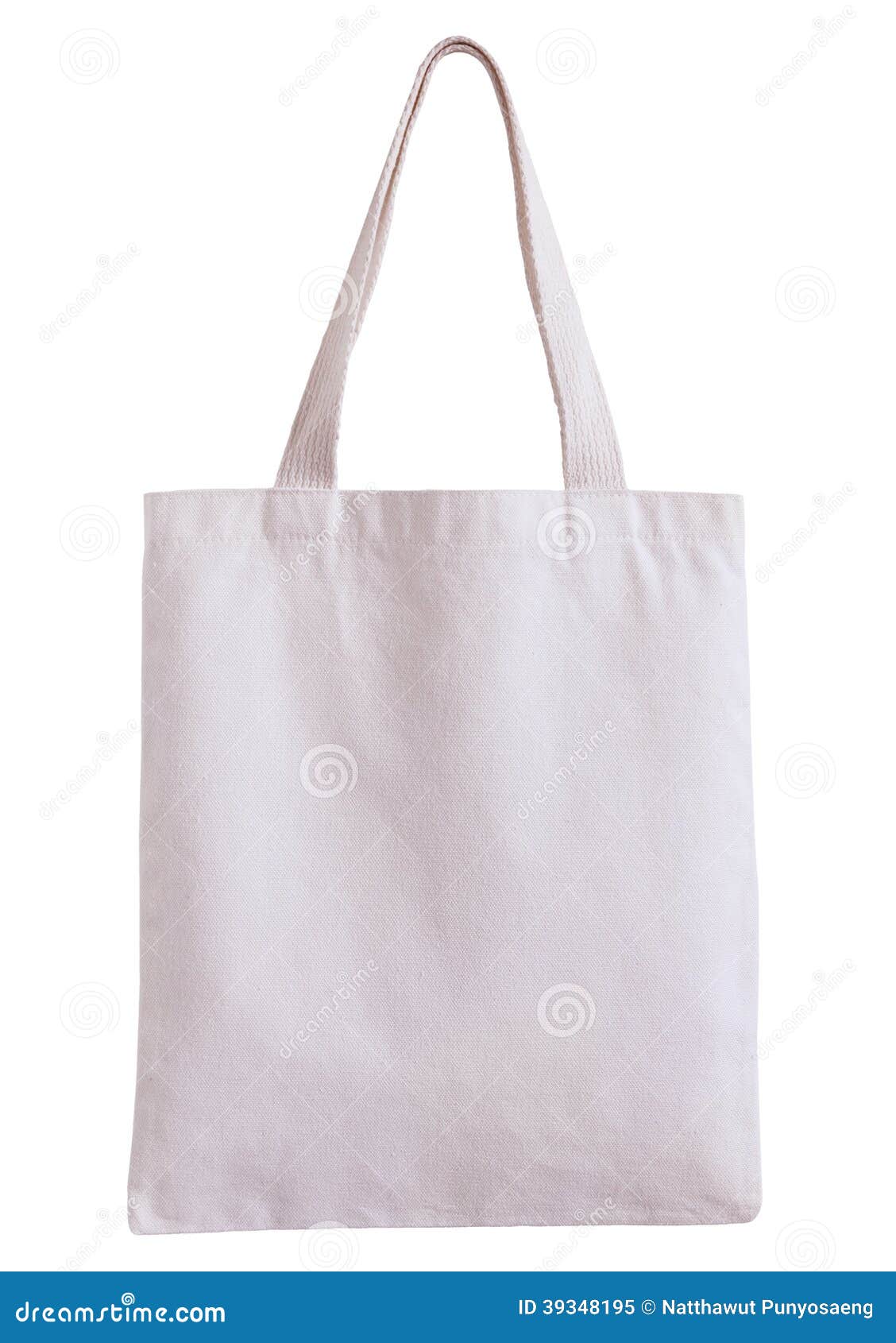 White Fabric Bag Isolated on White Background Stock Image - Image of ...