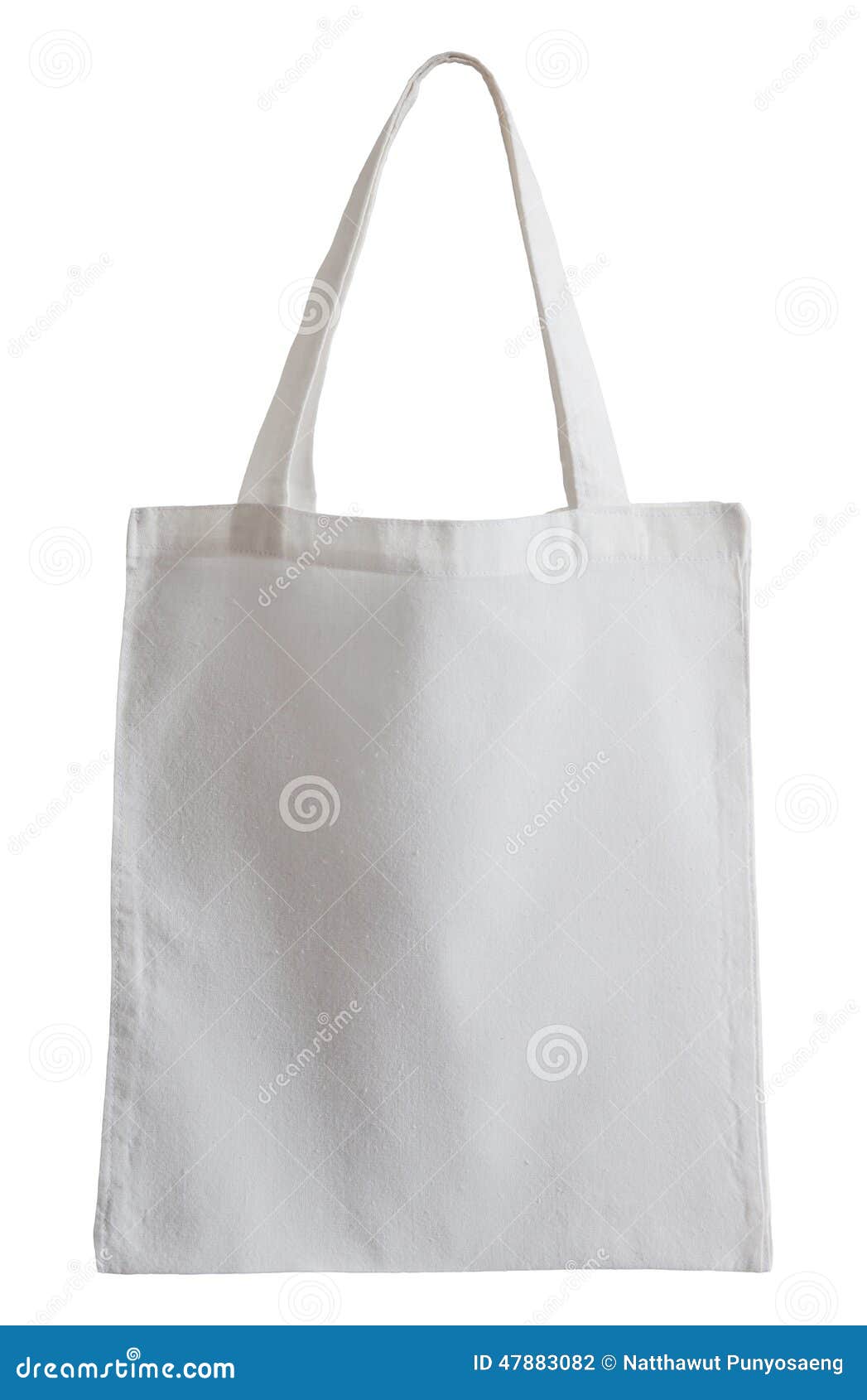 White Fabric Bag Isolated on White Stock Photo - Image of reusable ...