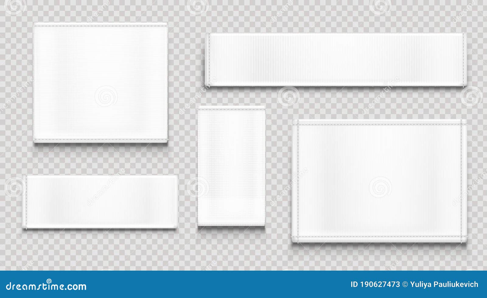 white fabric tags, cloth labels different s