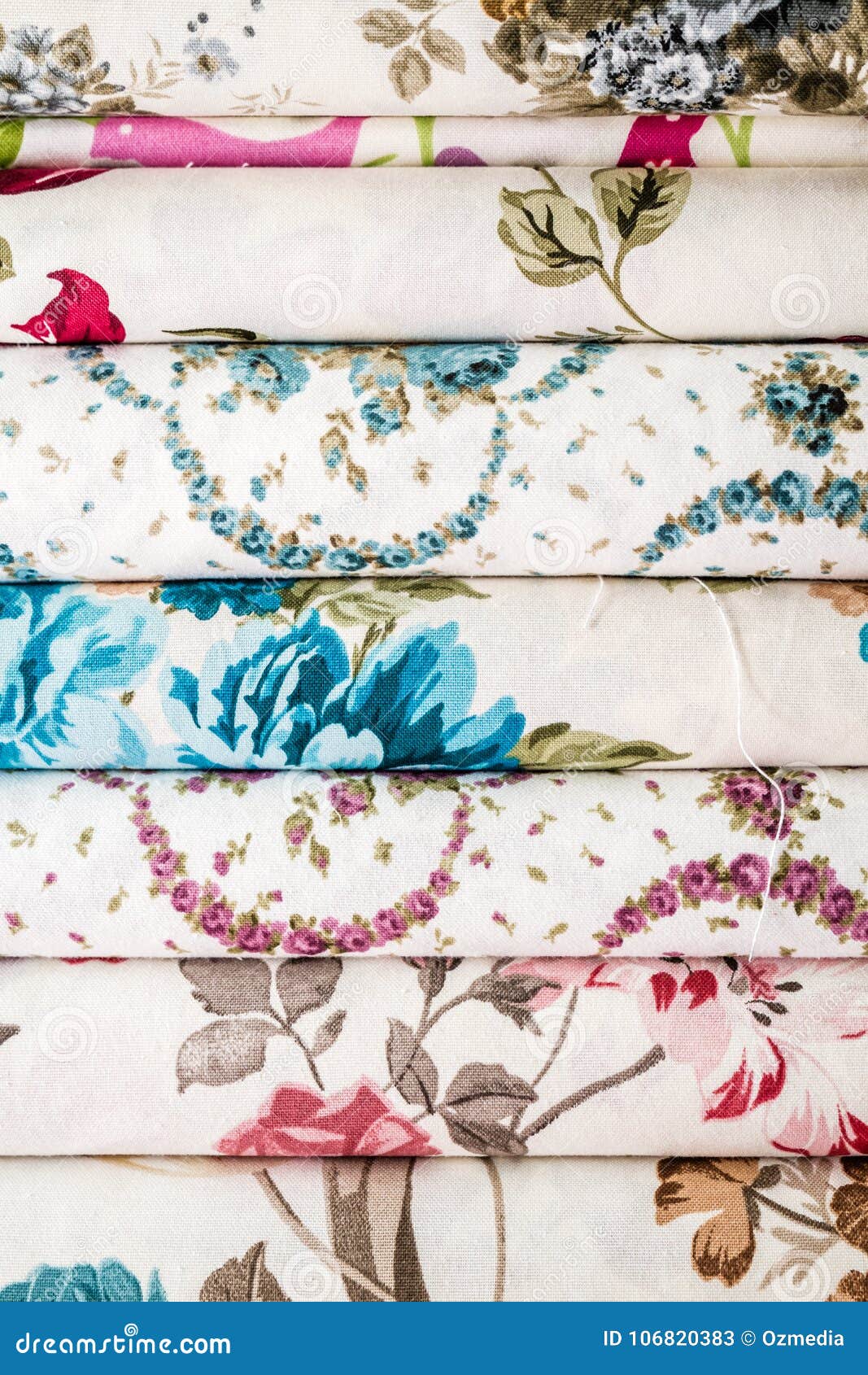 White Fabrics for Linens with Decorative Patterns Stock Image Image