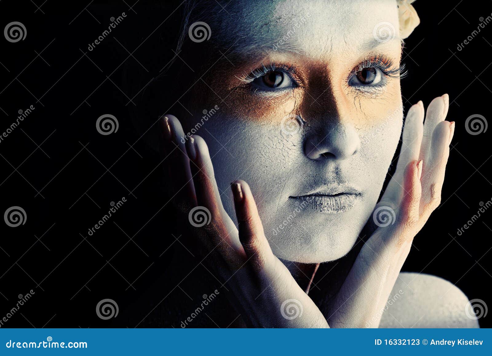 White face stock image. Image of eyes, mask, hair, girl 16332123