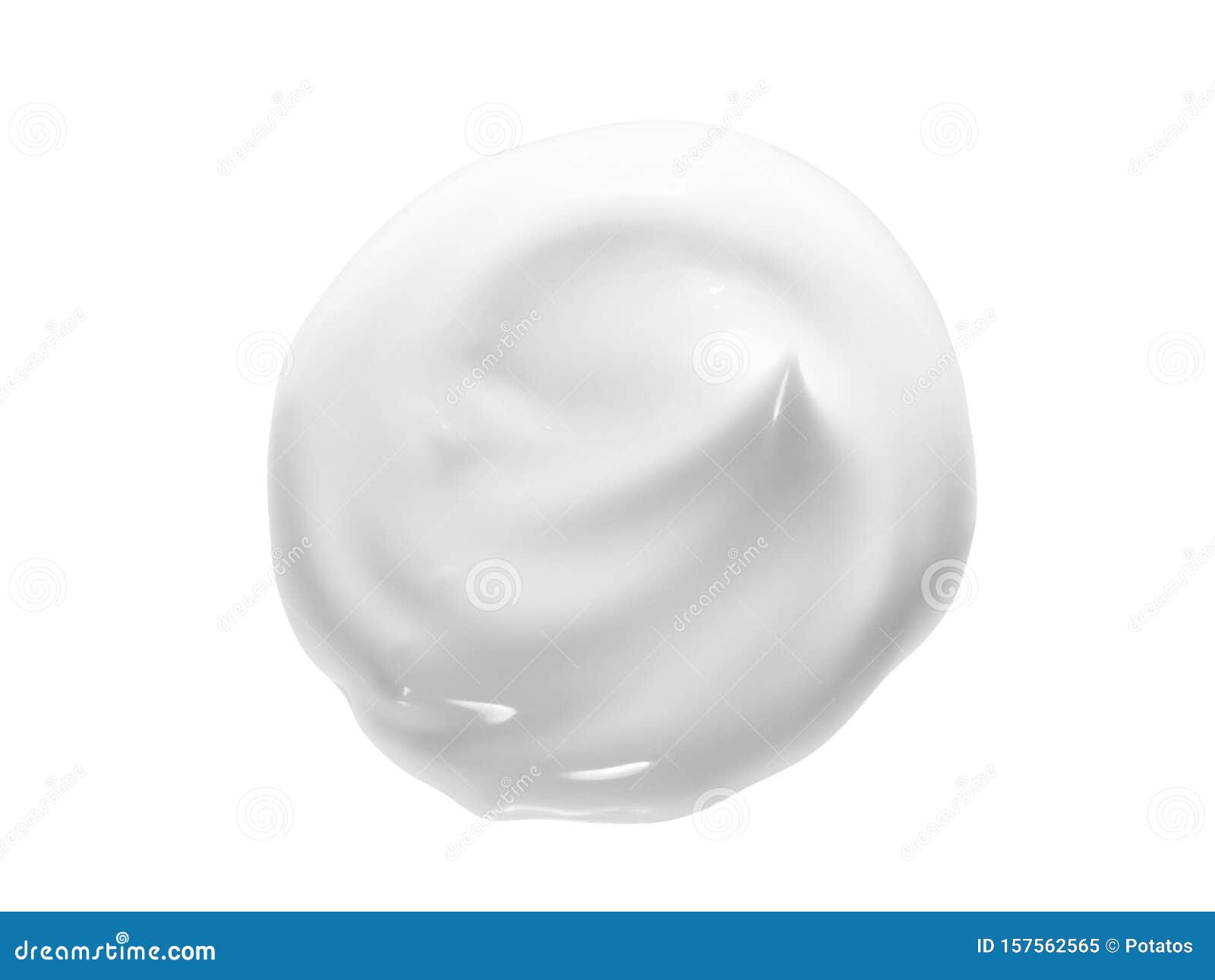 white face cream swirl swatch . body lotion drop. cosmetic makeup product sample on white background