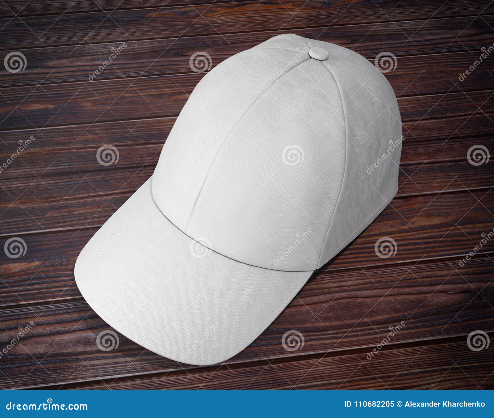 White Fashion Baseball Cap. 3d Rendering Stock Illustration ...