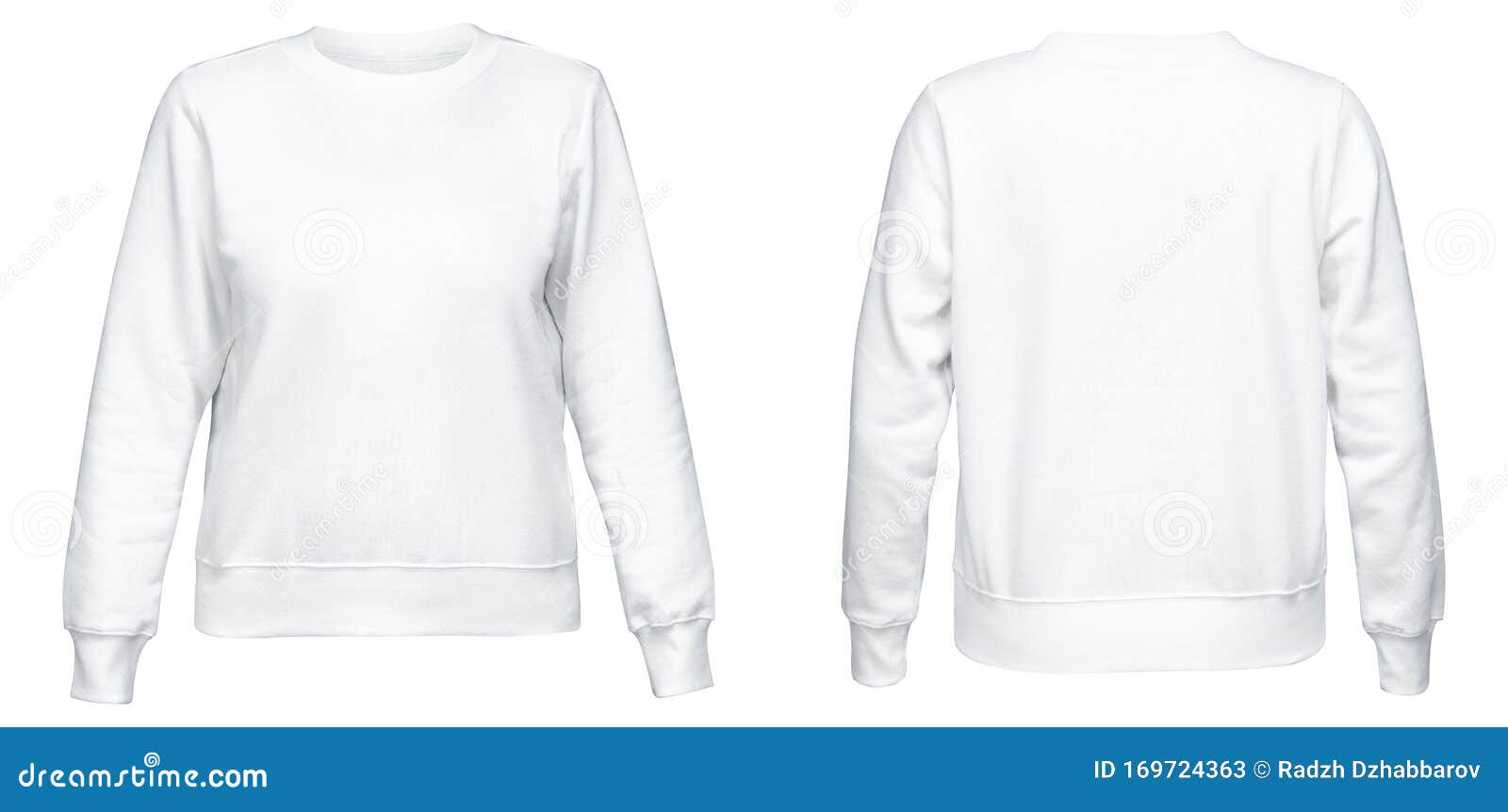 White Female Sweatshirt with Long Sleeve Mockup for Your Design ...