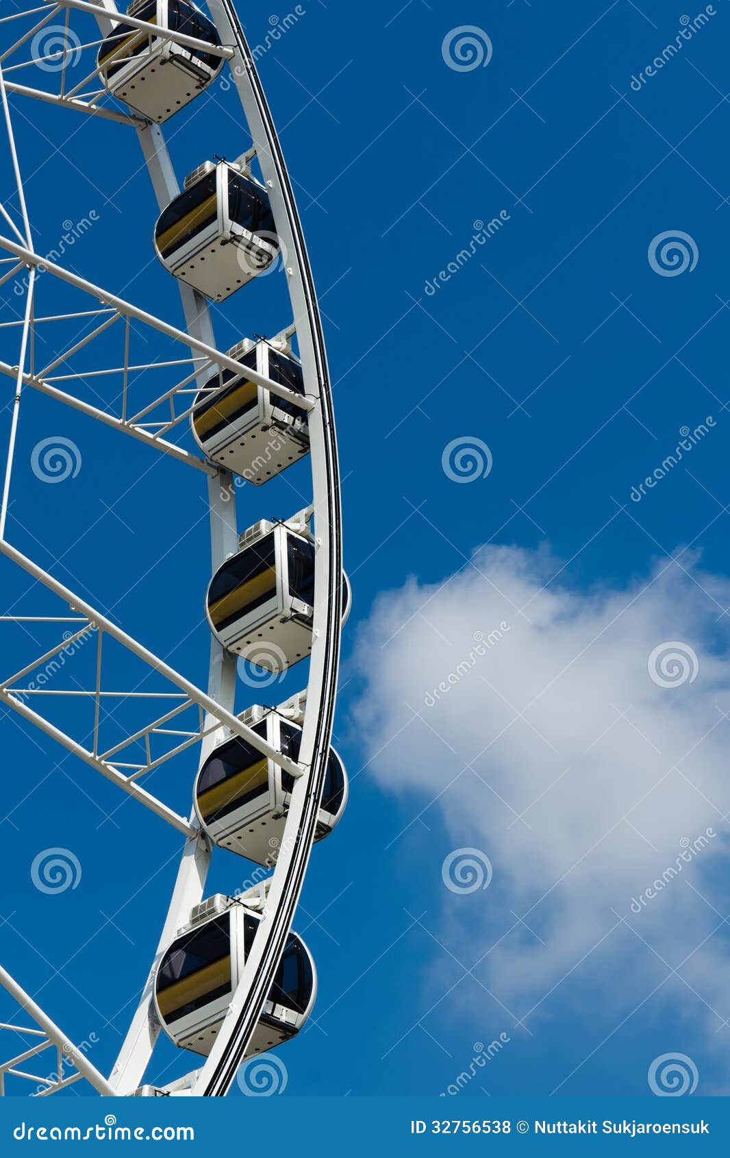 White Ferris Wheel Horizontal Stock Photo Image of equipment, round