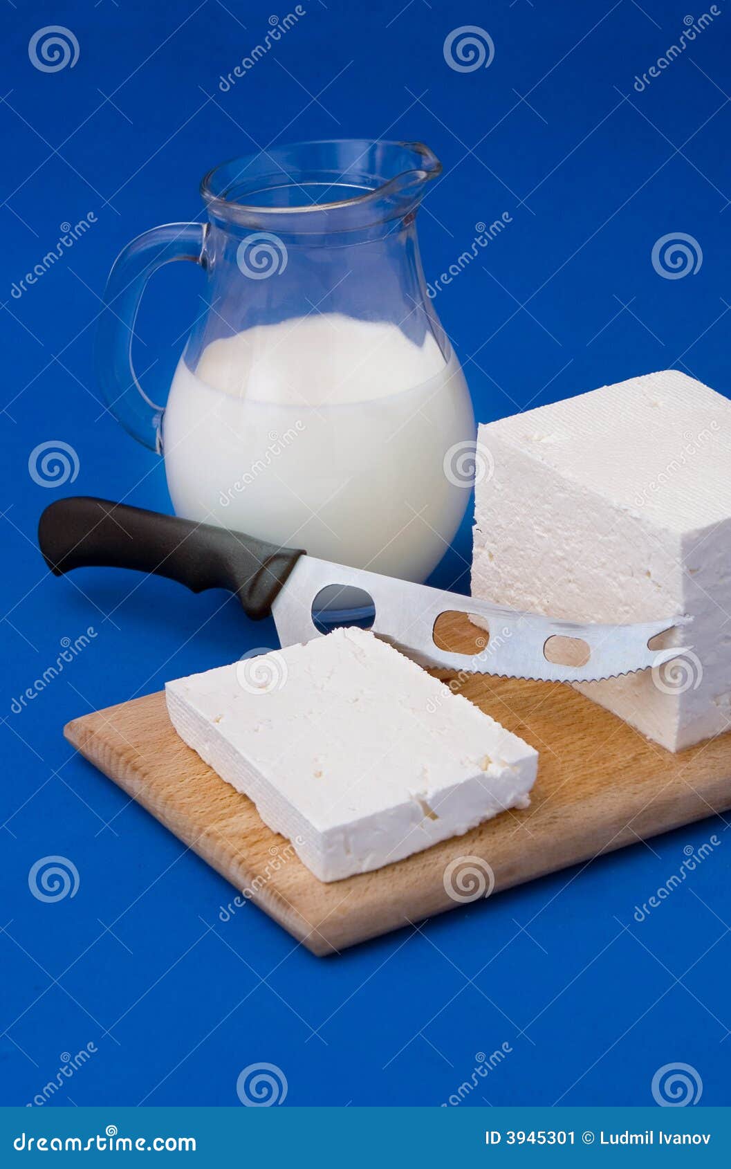 White feta cheese and milk stock image. Image of close 3945301