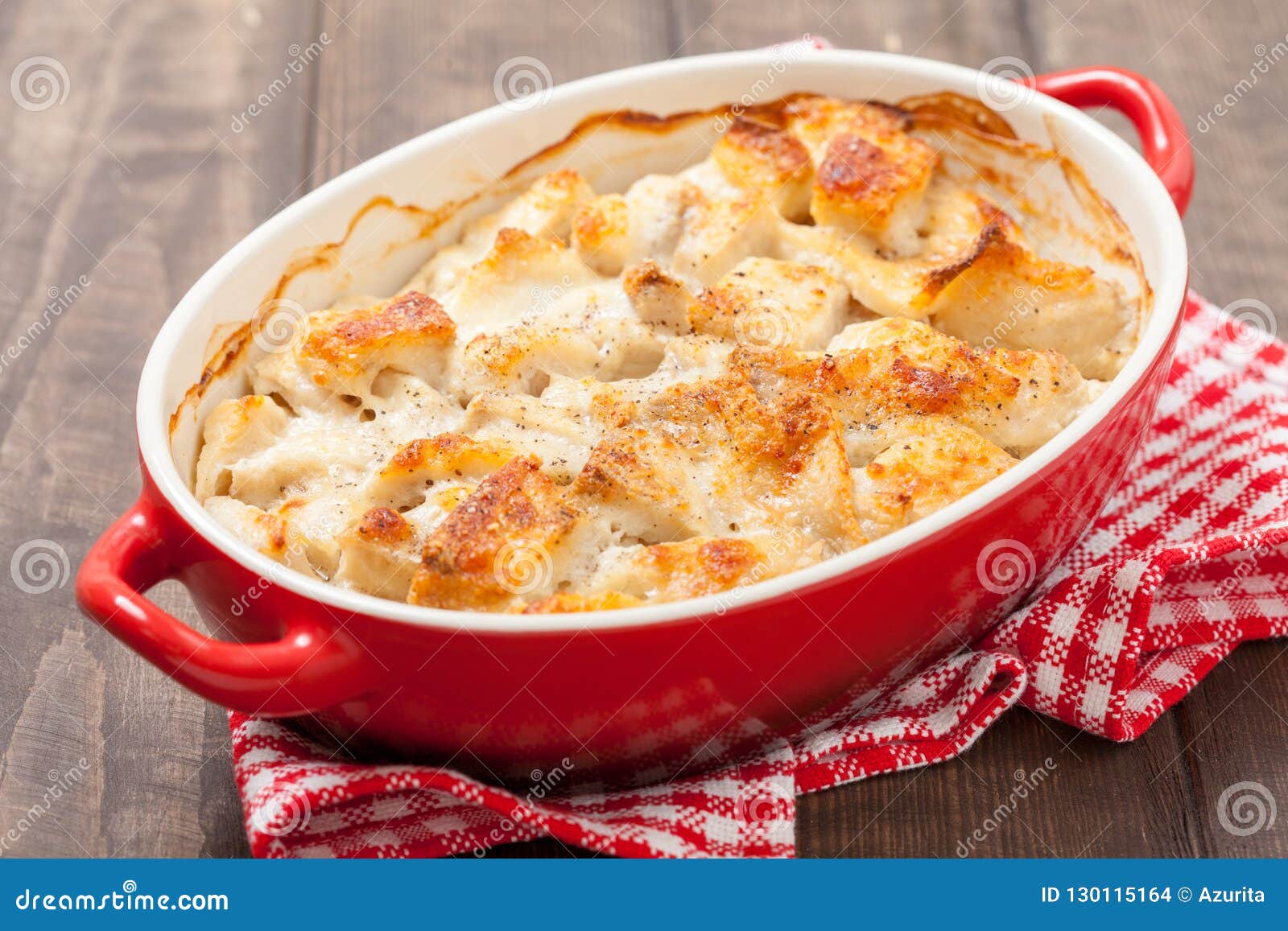 White fish casserole stock photo. Image of portabella 130115164