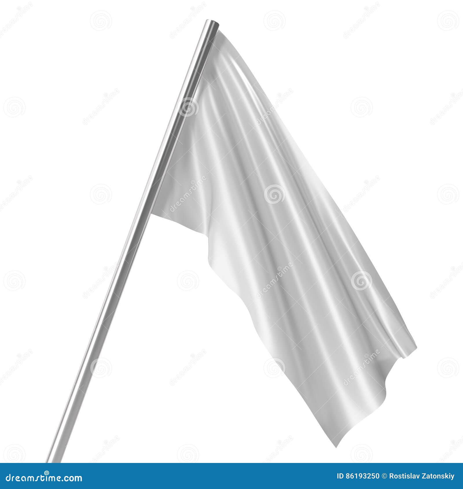 Download White Flag On Flagpole At Rest Empty Mockup, Flag Isolated ...