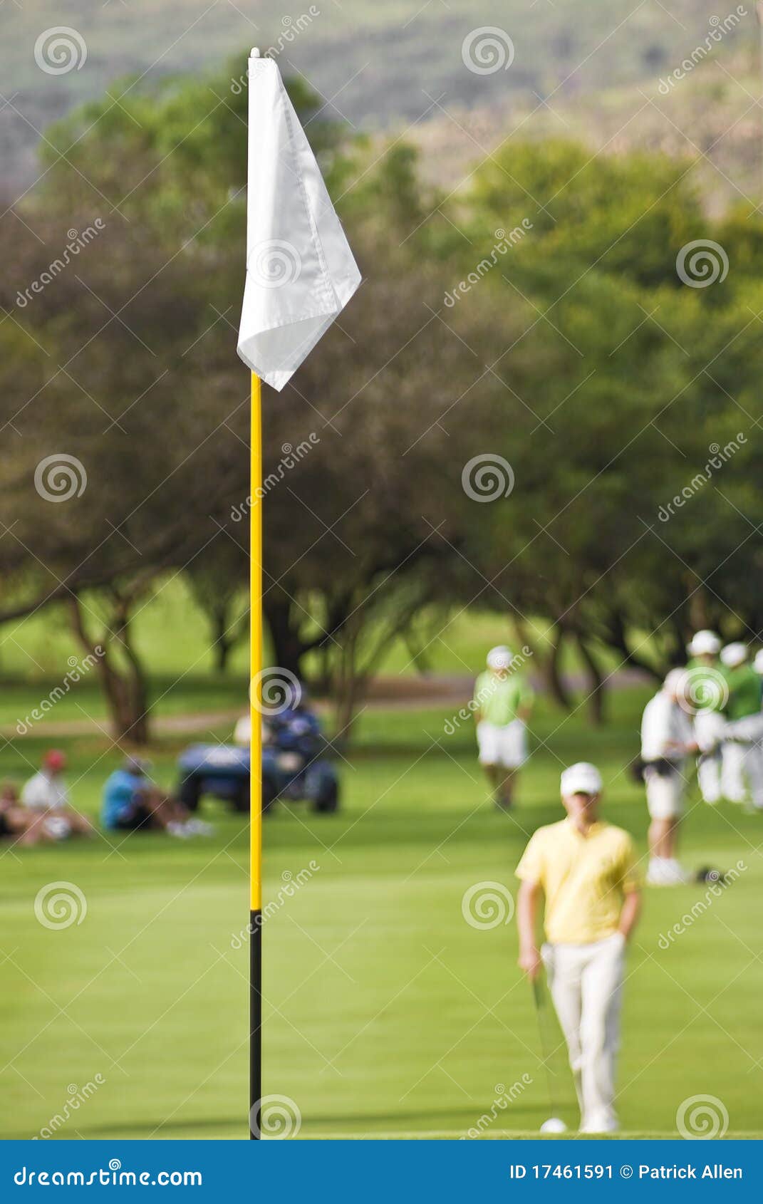 White Flag on Golf Course stock image. Image of golfing 17461591