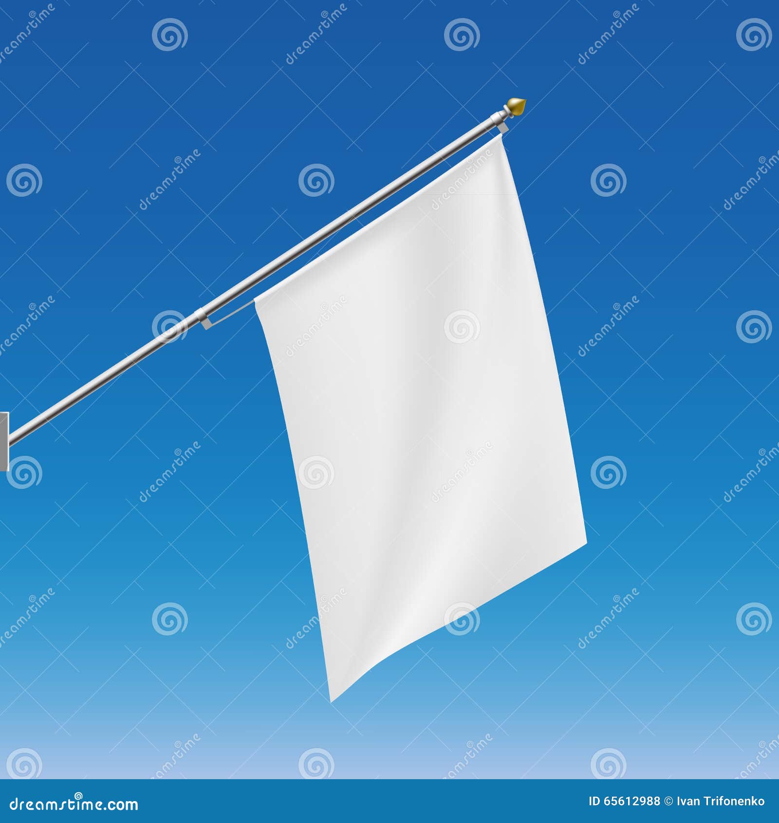 White Flag. Stock Illustration. Stock Vector - Illustration of label