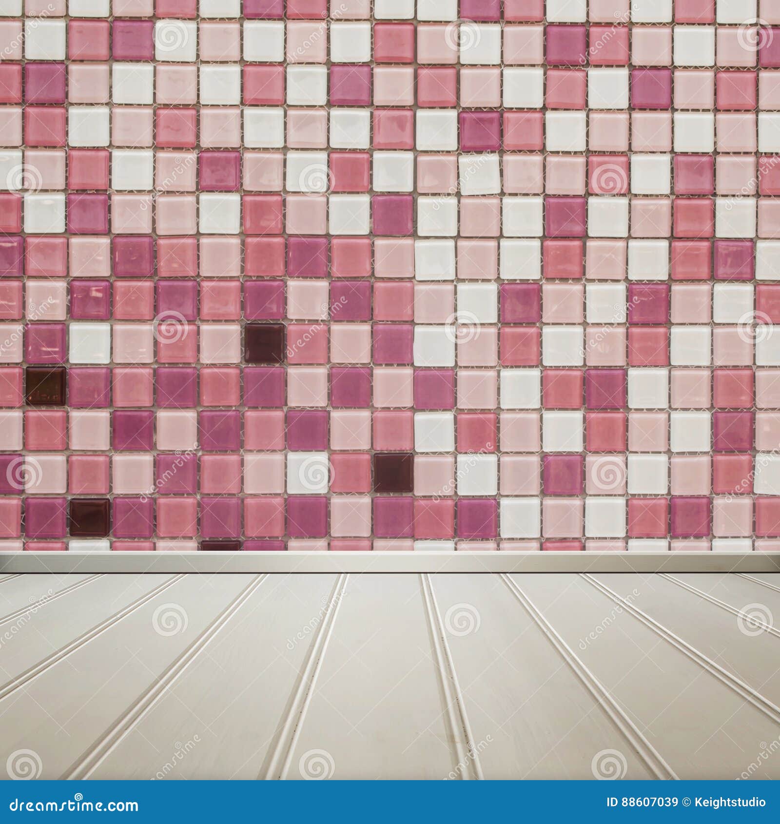 White Floor with Pink Tile Wall Interior Room Stock Image Image of