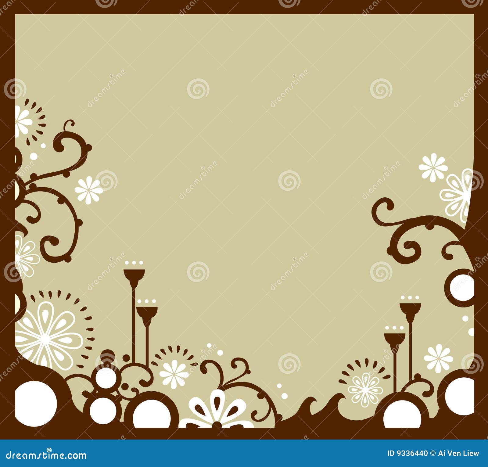 White floral border stock vector. Illustration of decorative - 9336440