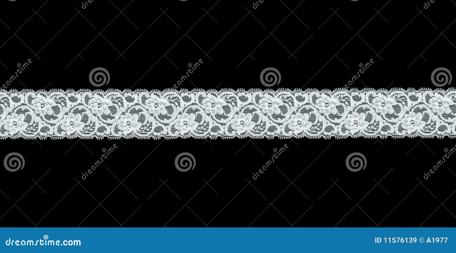White Or Ecru Floral Lace Band Stock Photo - Download Image Now