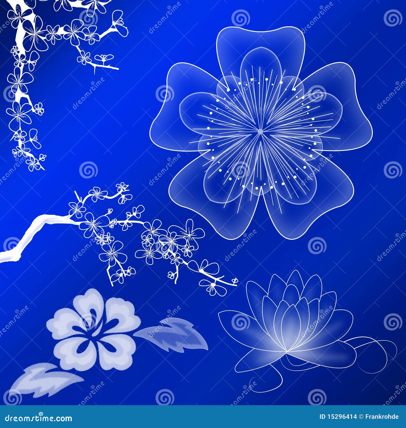 White flower ornaments stock illustration. Illustration of