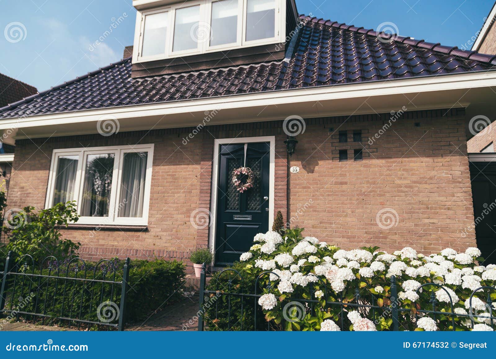 White Flowers Outside the House Stock Photo Image of entrance
