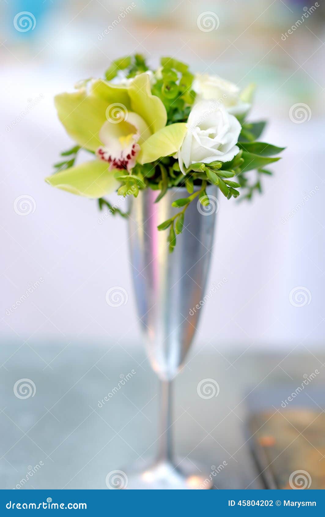 White Flowers in Silvery Vase Stock Photo Image of celebration, bunch