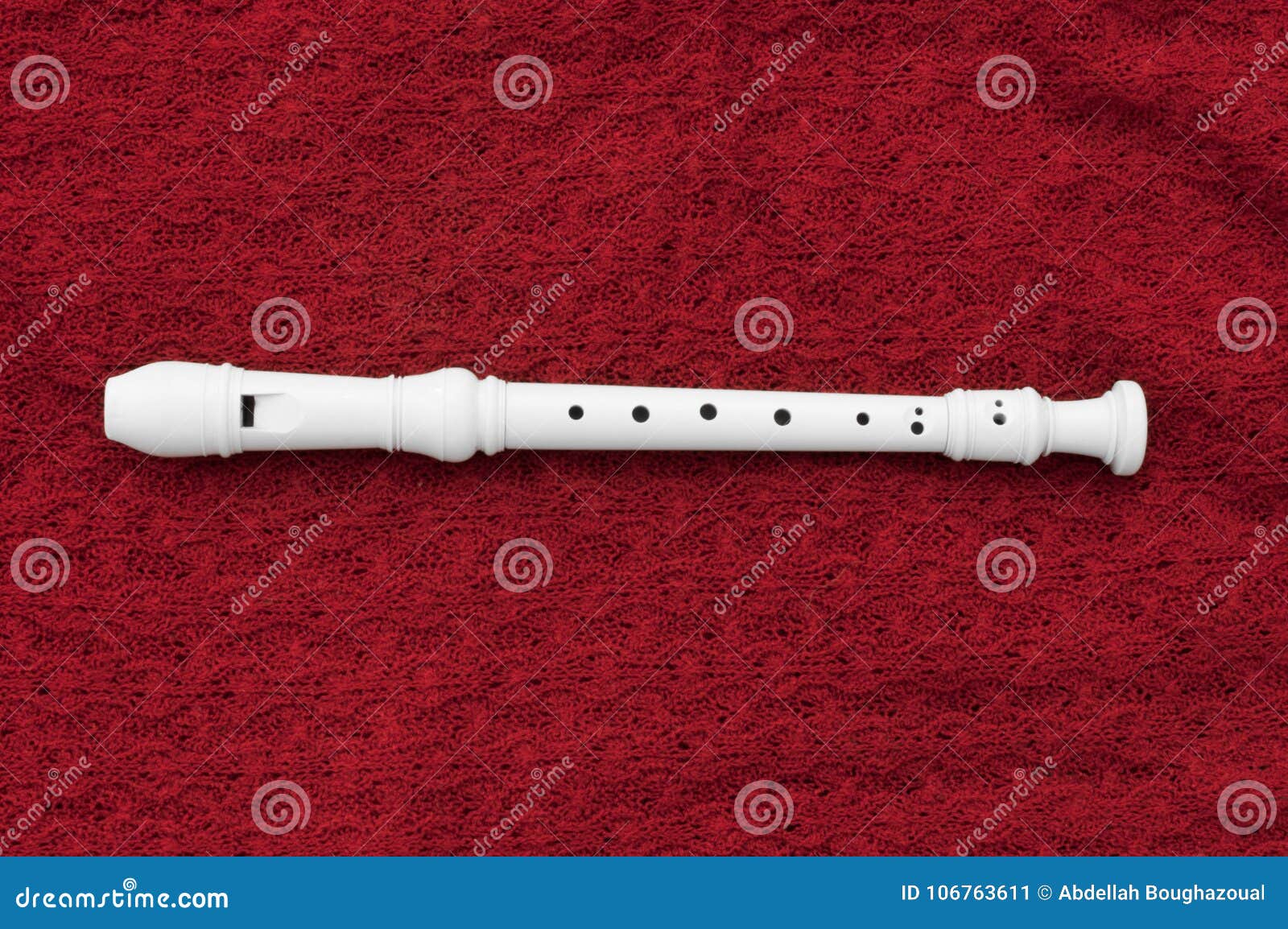 White Flute On Red Background Stock Image Image of wood, varnished