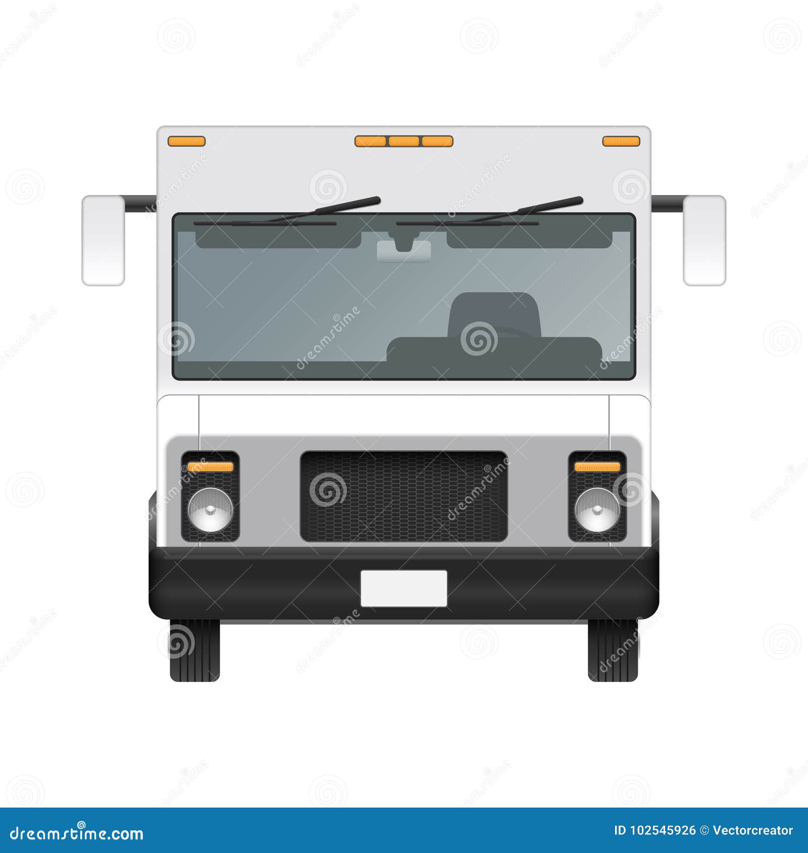 Download White Food Truck Vector Mock Up Template. Front View Stock Vector - Illustration of mockup ...